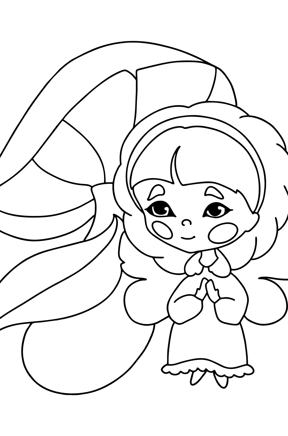 fairy and mushroom coloring page - Coloring Pages for Kids
