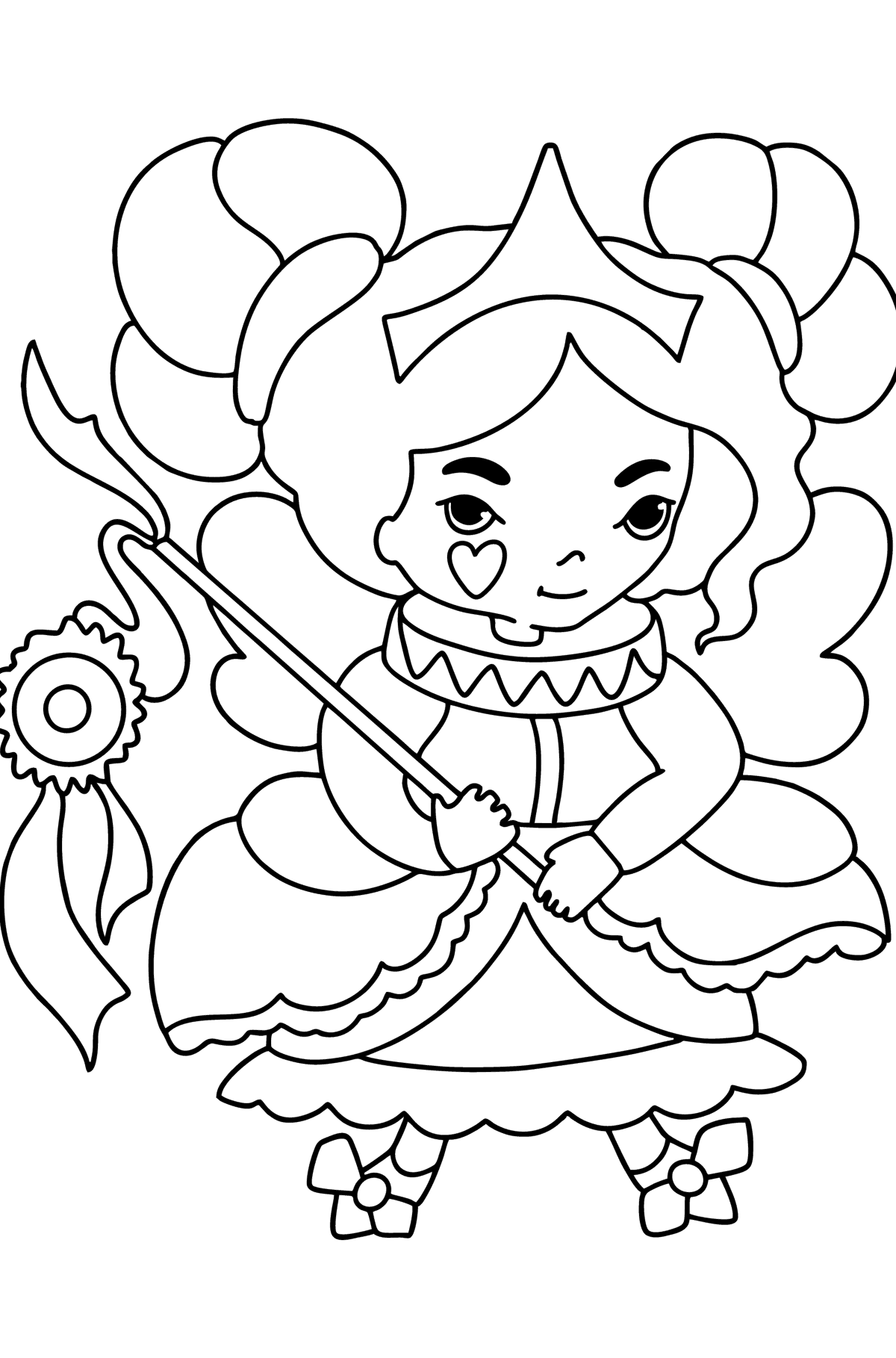Fairy in a beautiful dress coloring page - Coloring Pages for Kids