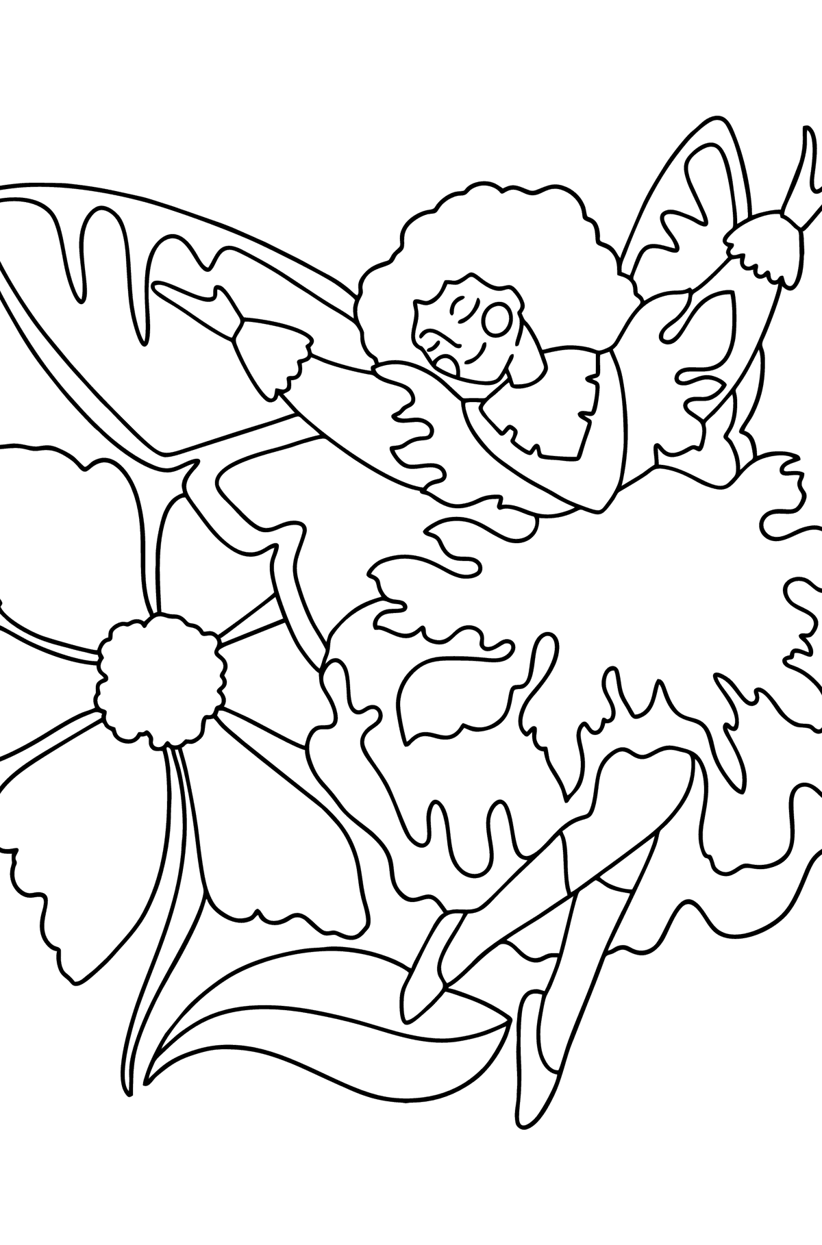 Fairy flies coloring page - Coloring Pages for Kids