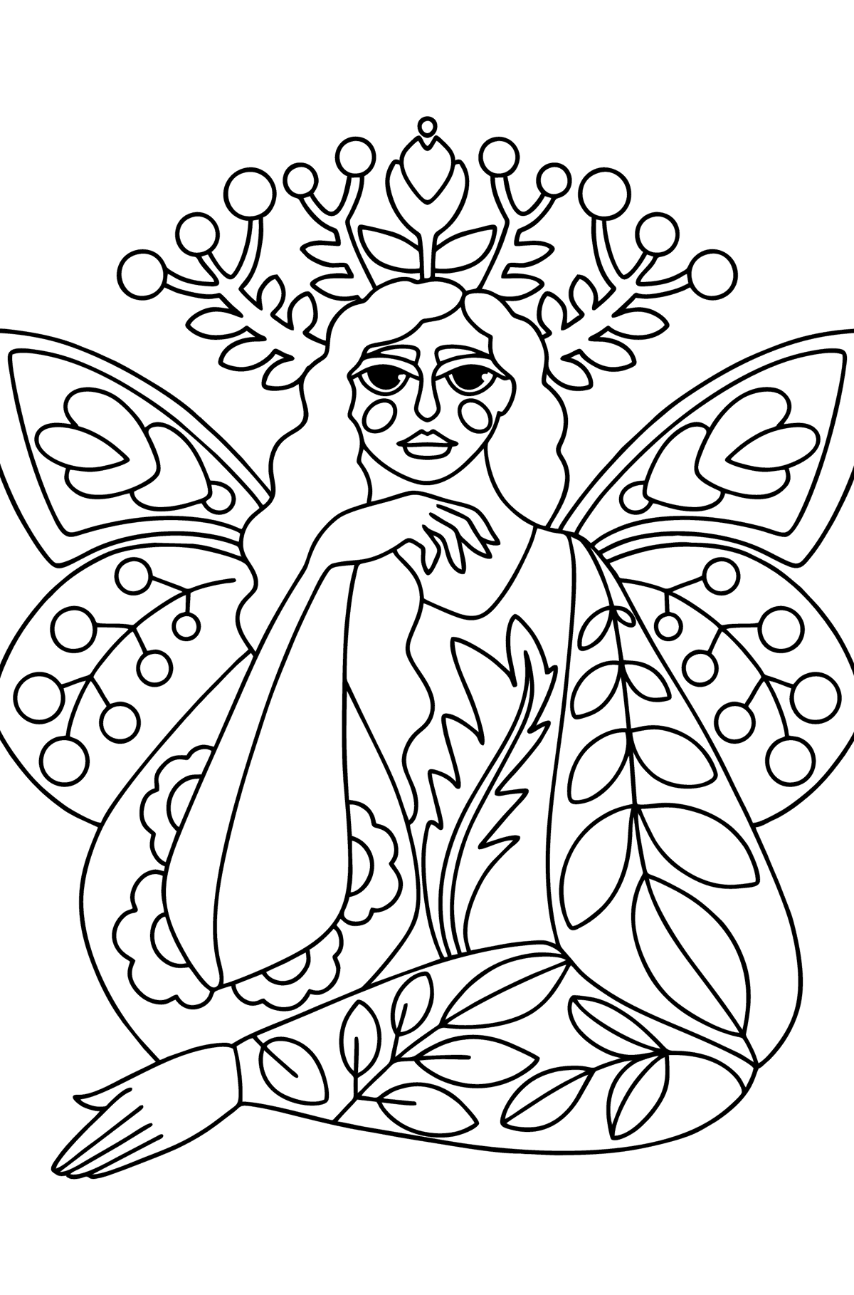 Fairy Tattoo (difficult) coloring page - Coloring Pages for Kids