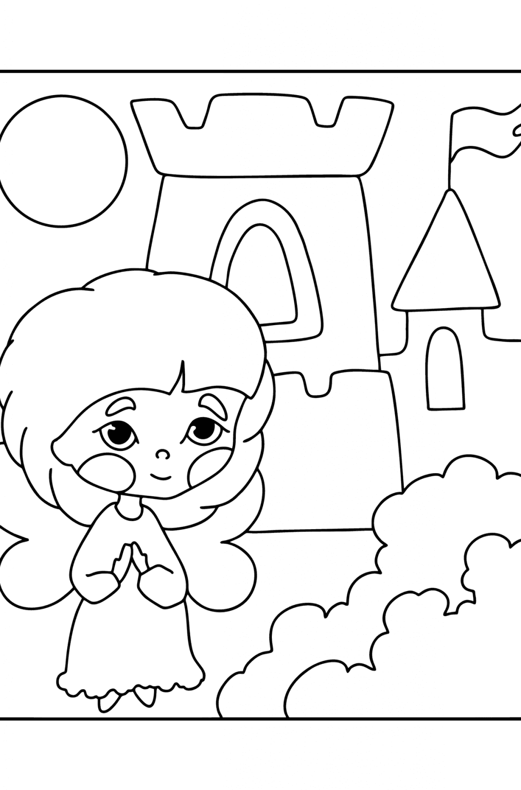 Little fairy coloring page online and print for free 
