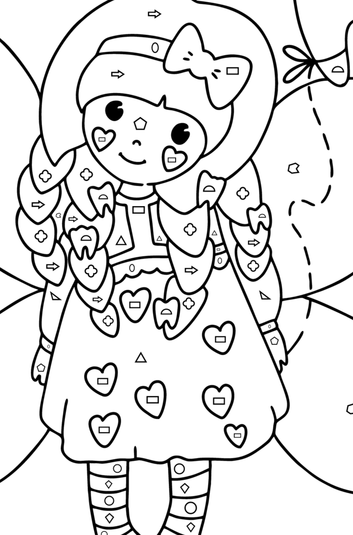 Tooth Fairy coloring page - Coloring by Geometric Shapes for Kids