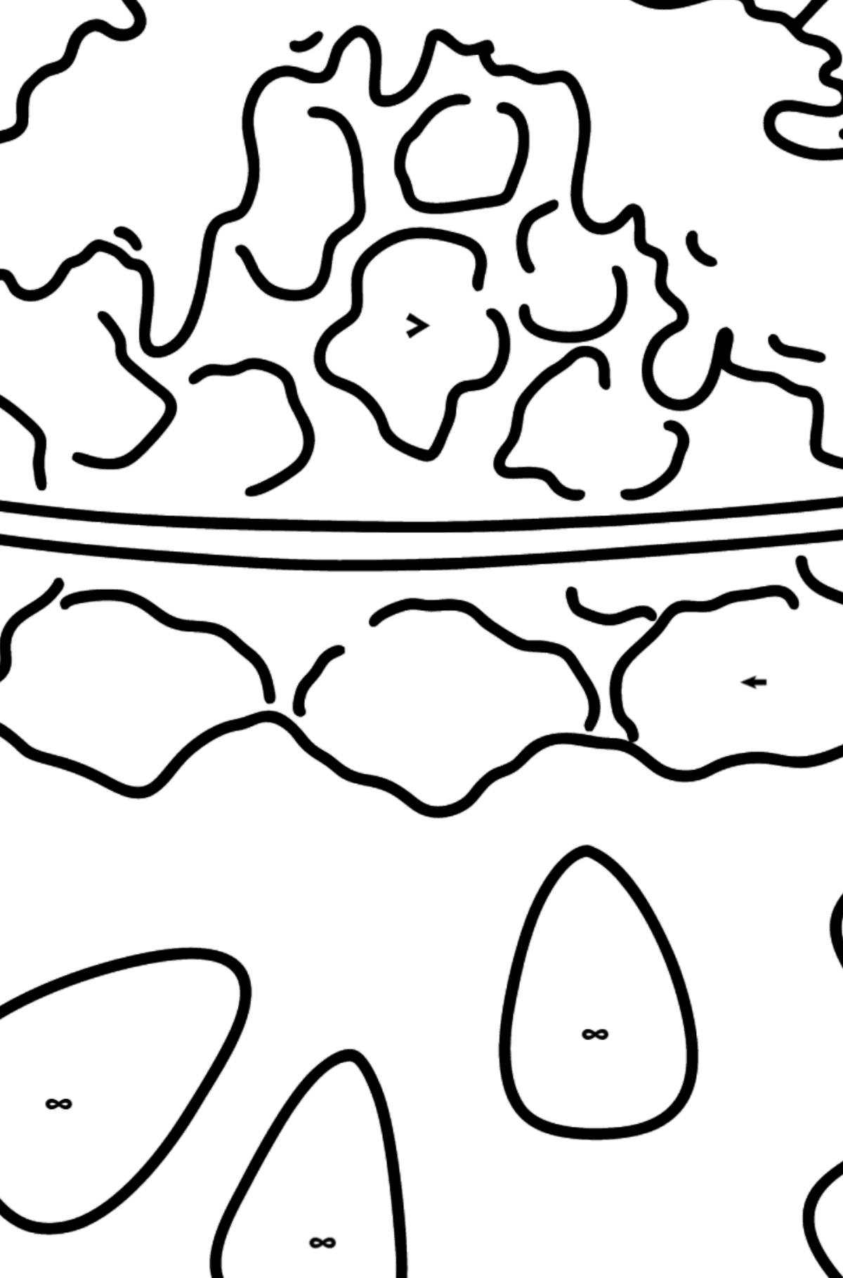 Strawberry Flakes coloring page - Coloring by Symbols for Kids