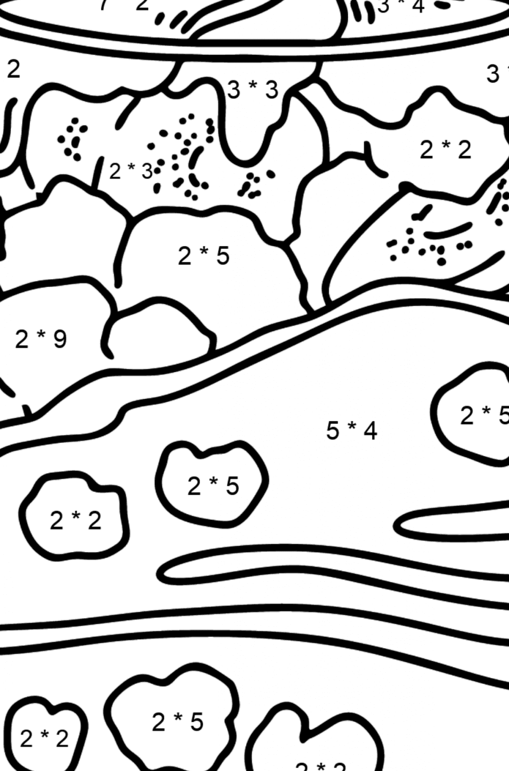 Cereal with yogurt and chocolate colouring page online for free 