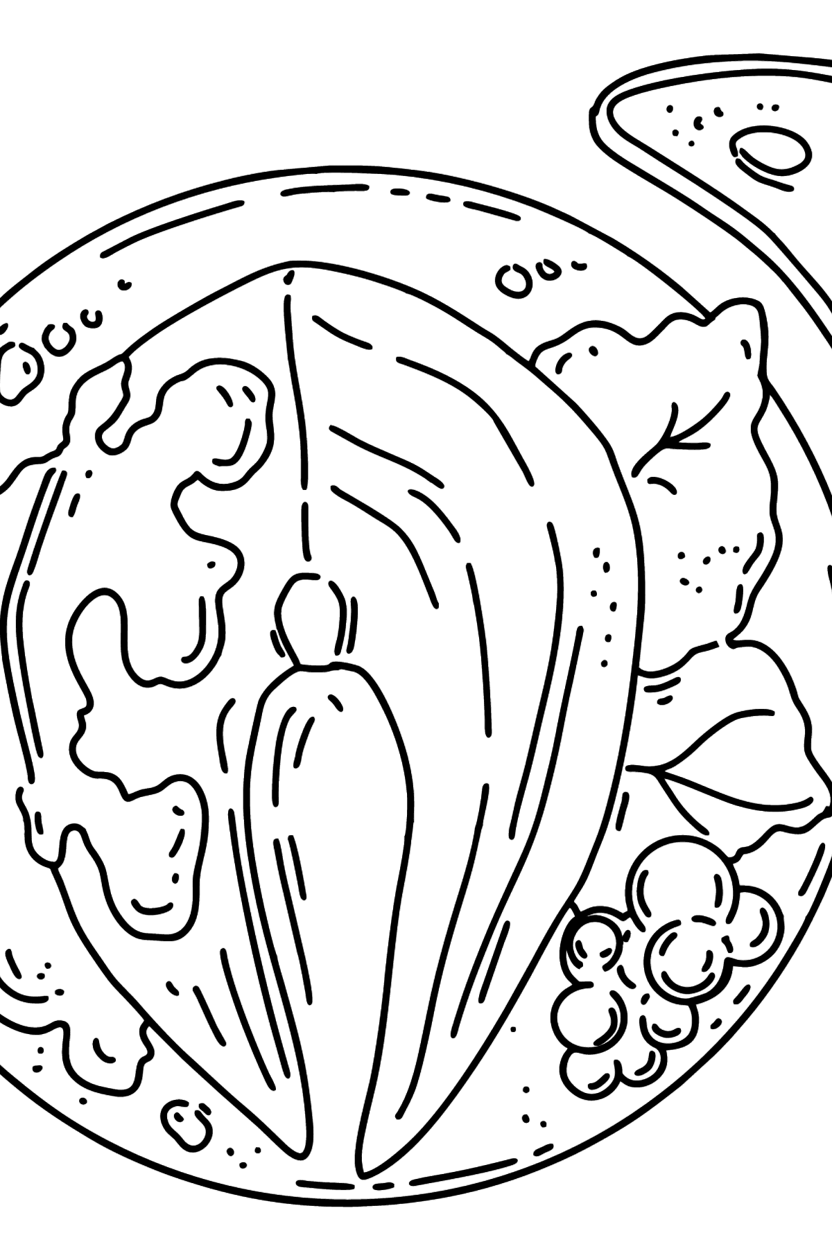 Dinner - Baked Trout coloring page - Coloring Pages for Kids