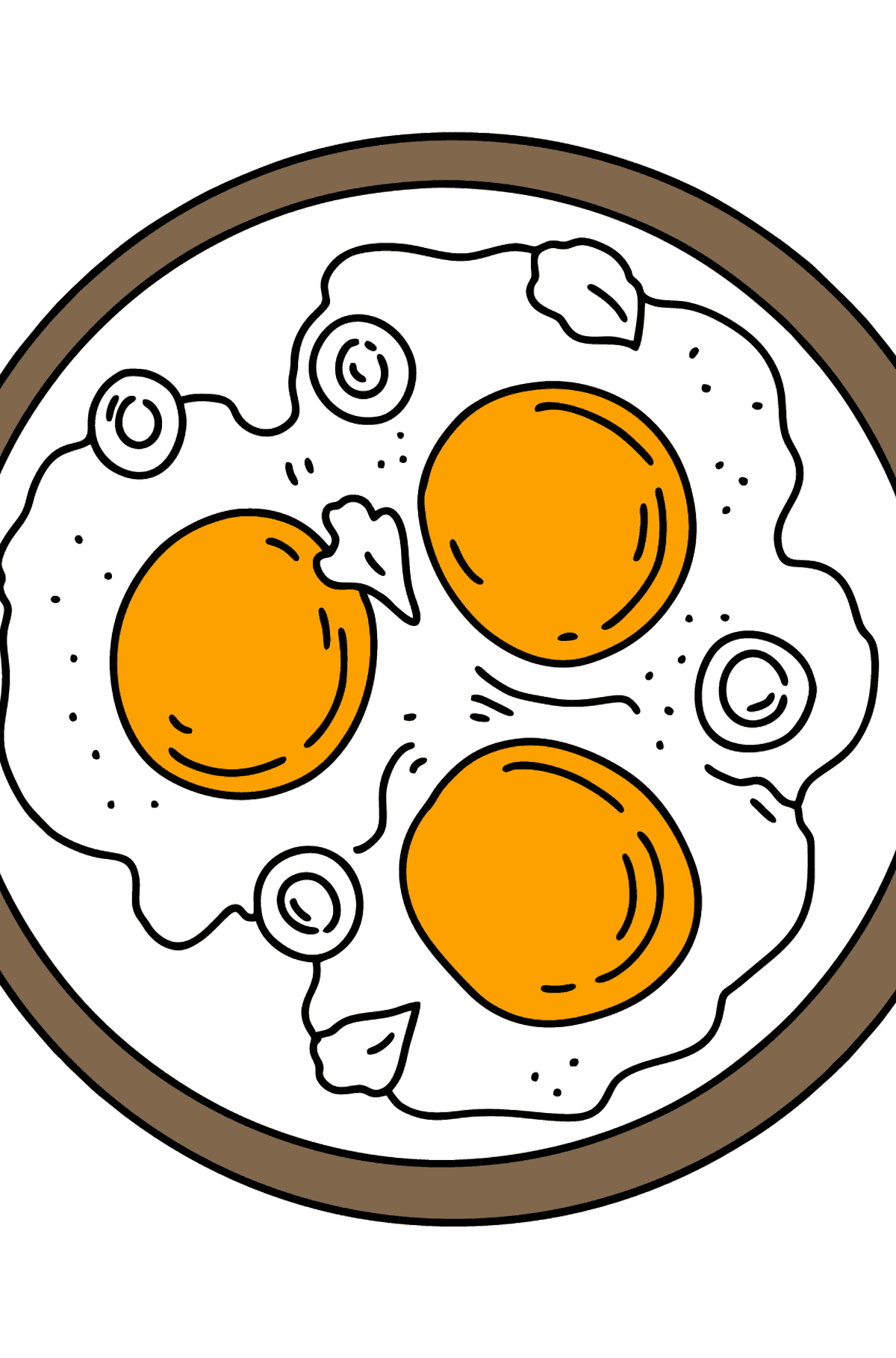 Omalovánka vejce smažená vejce - Omalovánky pro děti