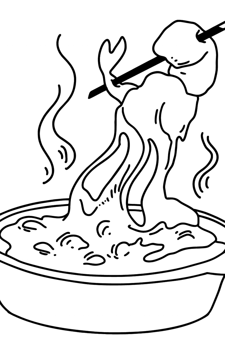 Fondue coloring page ♥ Online or Printable for Free!