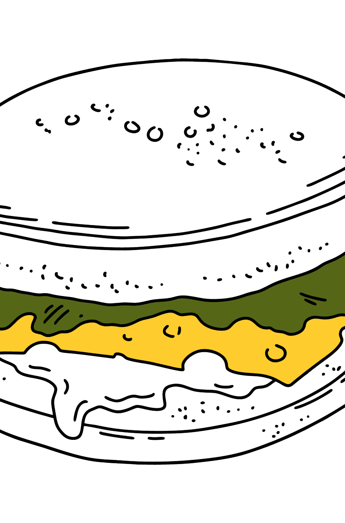 Boyama sayfası Hamburger - Boyamalar çocuklar için