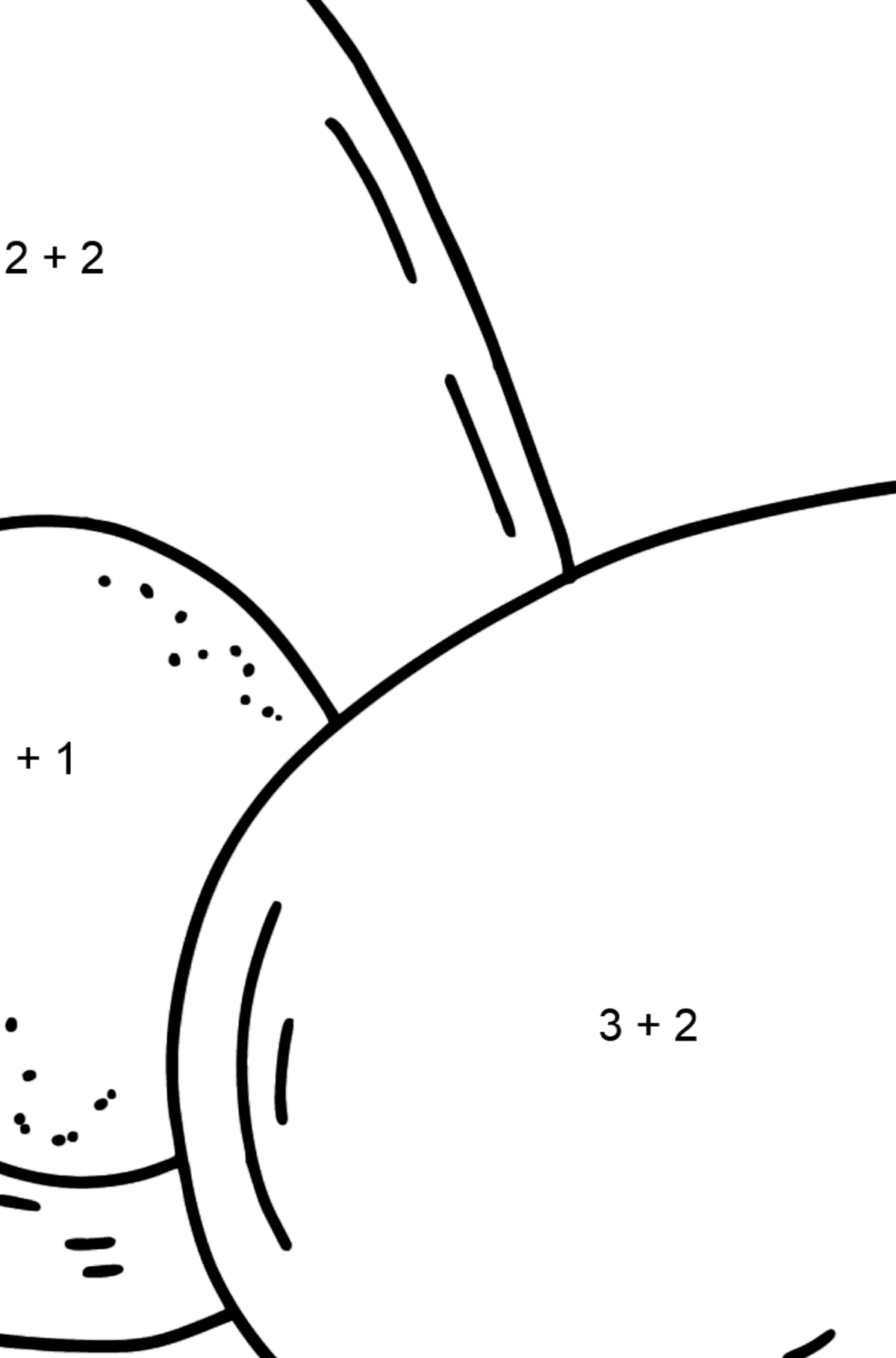 Розмальовка Варені яйця - Математична Розмальовка Додавання для дітей
