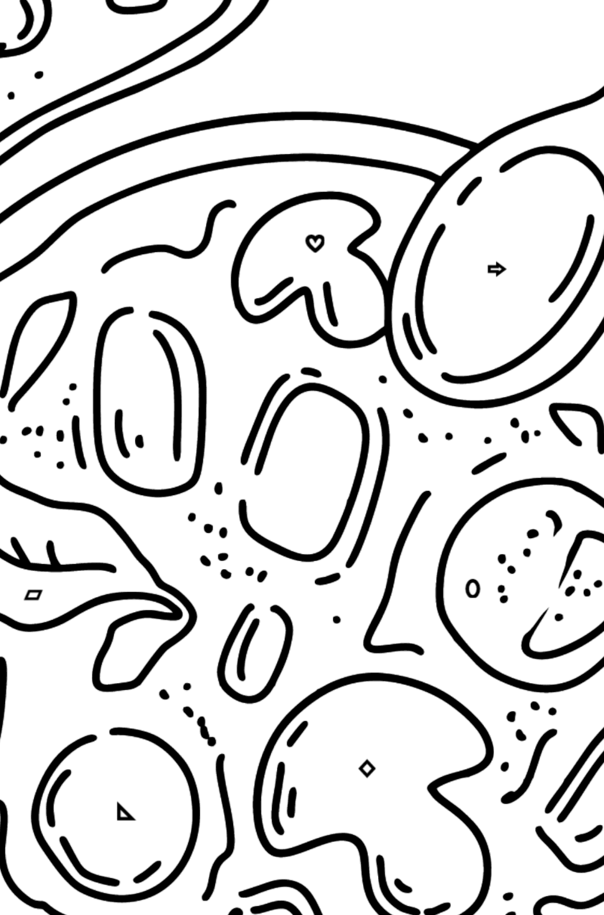 Lunch coloring page - soup - Coloring by Geometric Shapes for Kids