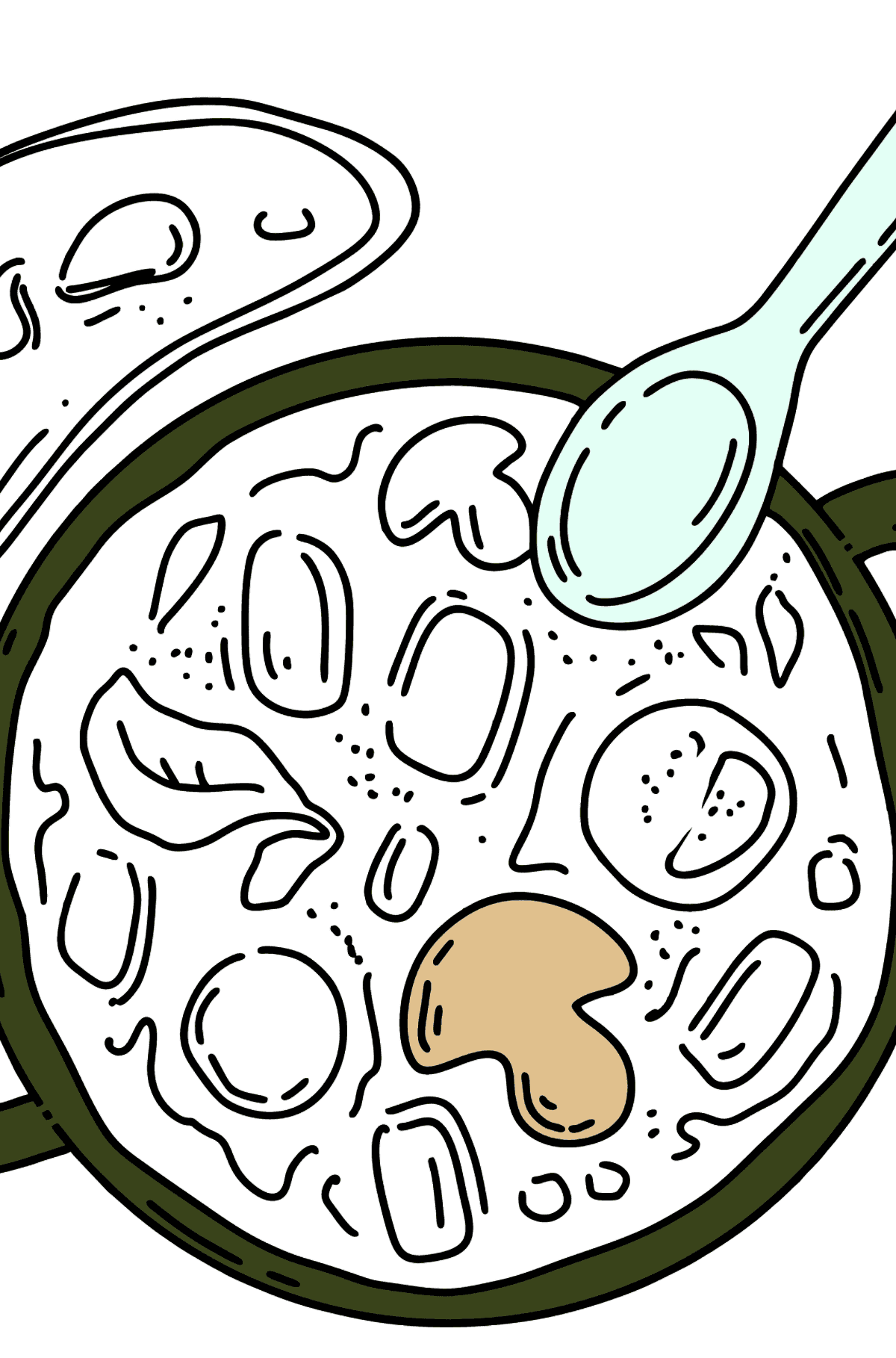 Omalovánka oběd - polévka - Omalovánky pro děti