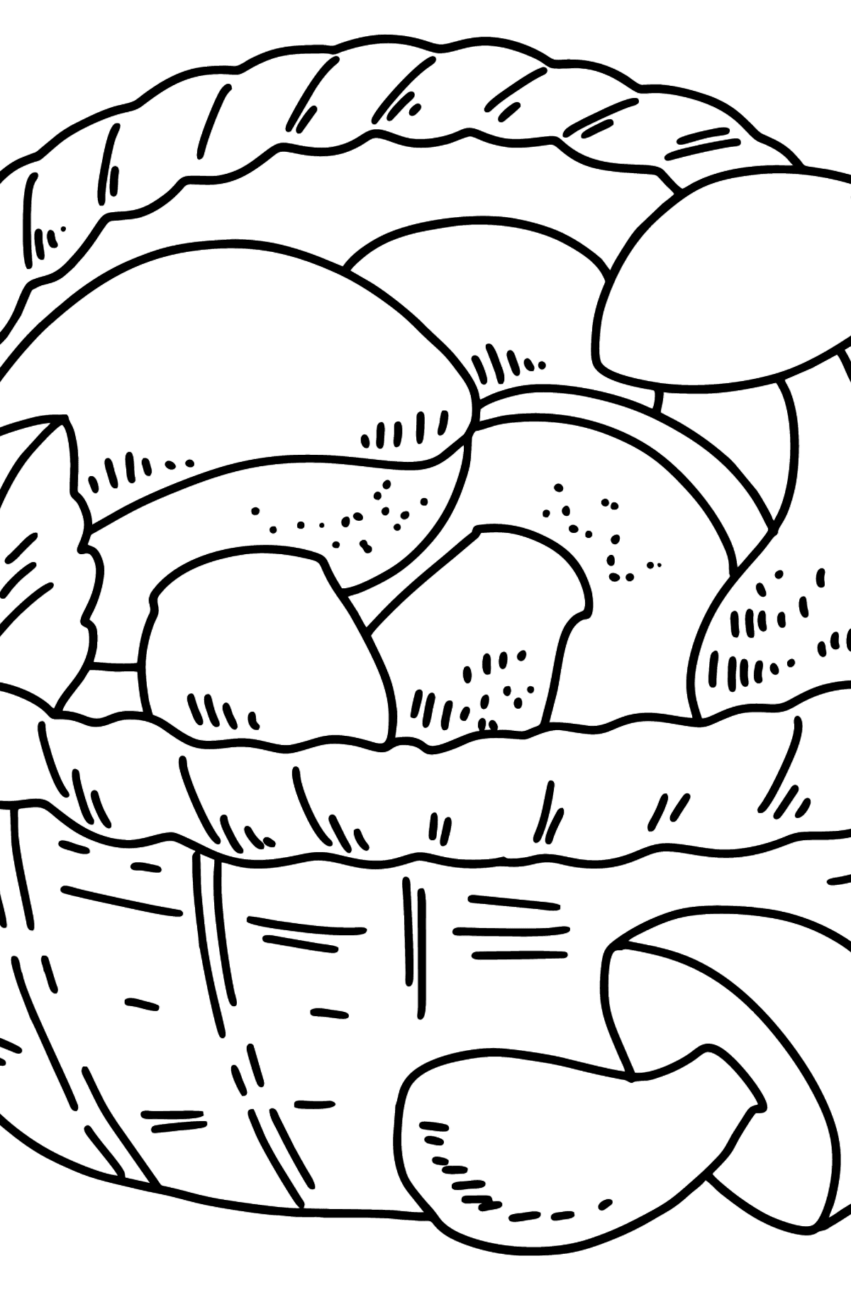 Porcini Mushrooms in a basket coloring page - Coloring Pages for Kids