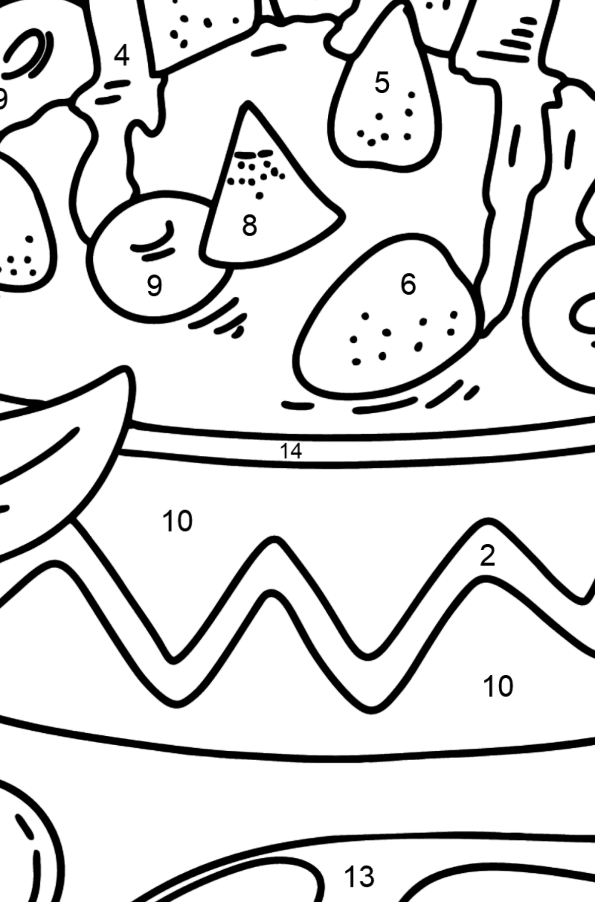 Porridge with Berries and Butter coloring page - Coloring by Numbers for Kids