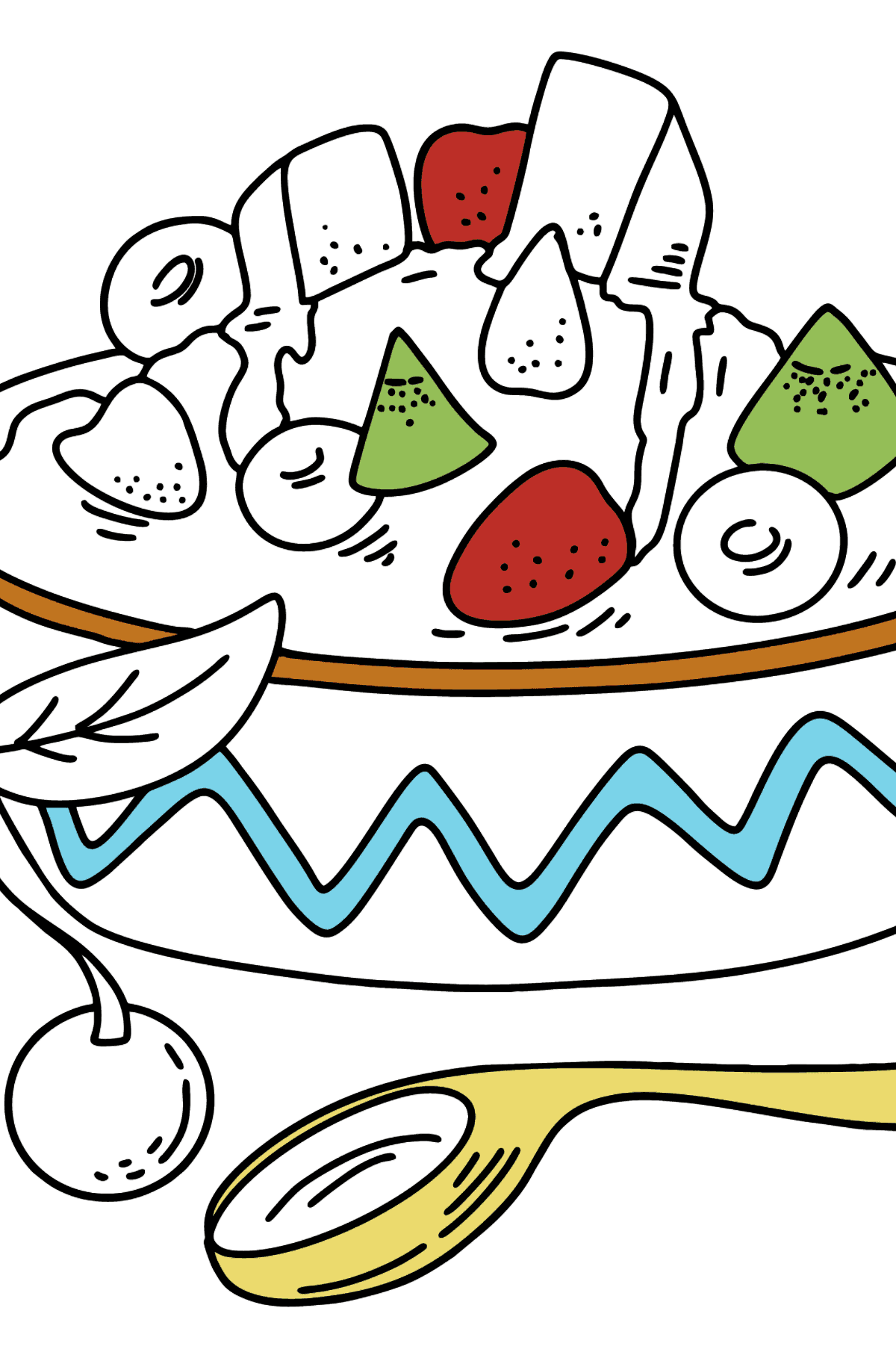 Раскраска каша с ягодами и маслом - Картинки для Детей