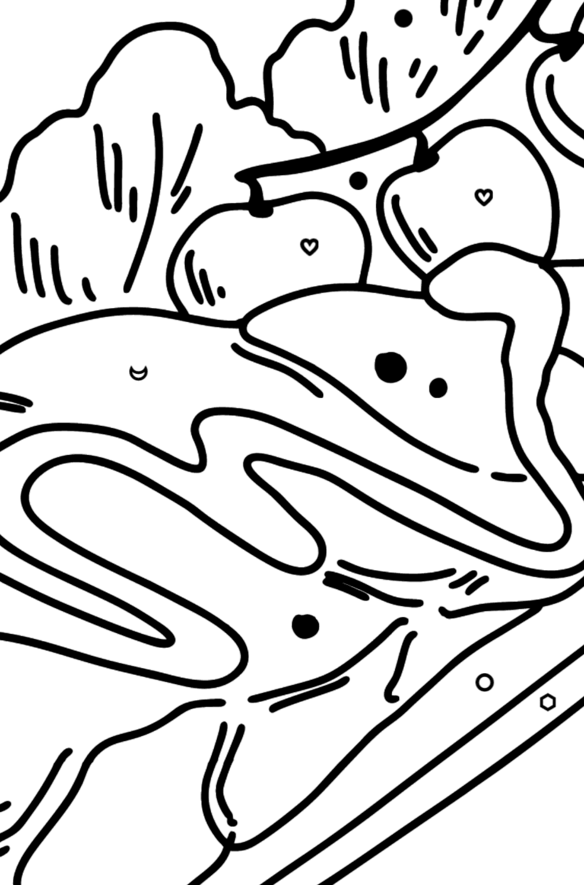 Раскраска салат с тунцом - Полезная картинка для Детей