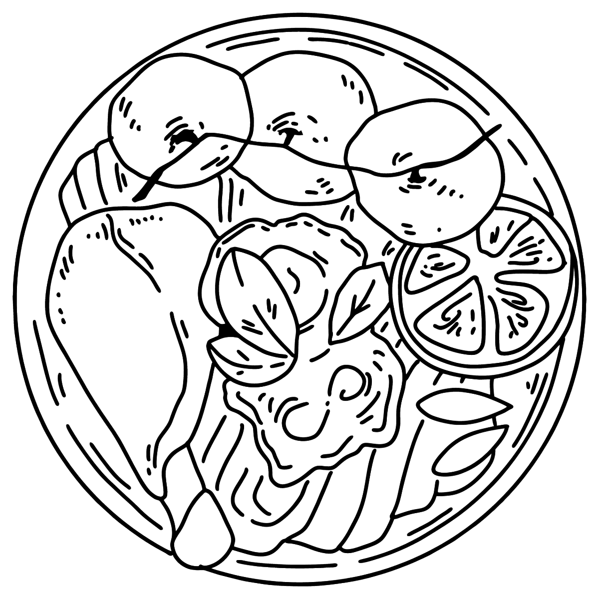 Spaghetti With Baked Tomatoes And Chicken Coloring Page Online spaghetti-with-baked-tomatoes-and-chicken-coloring-page-online