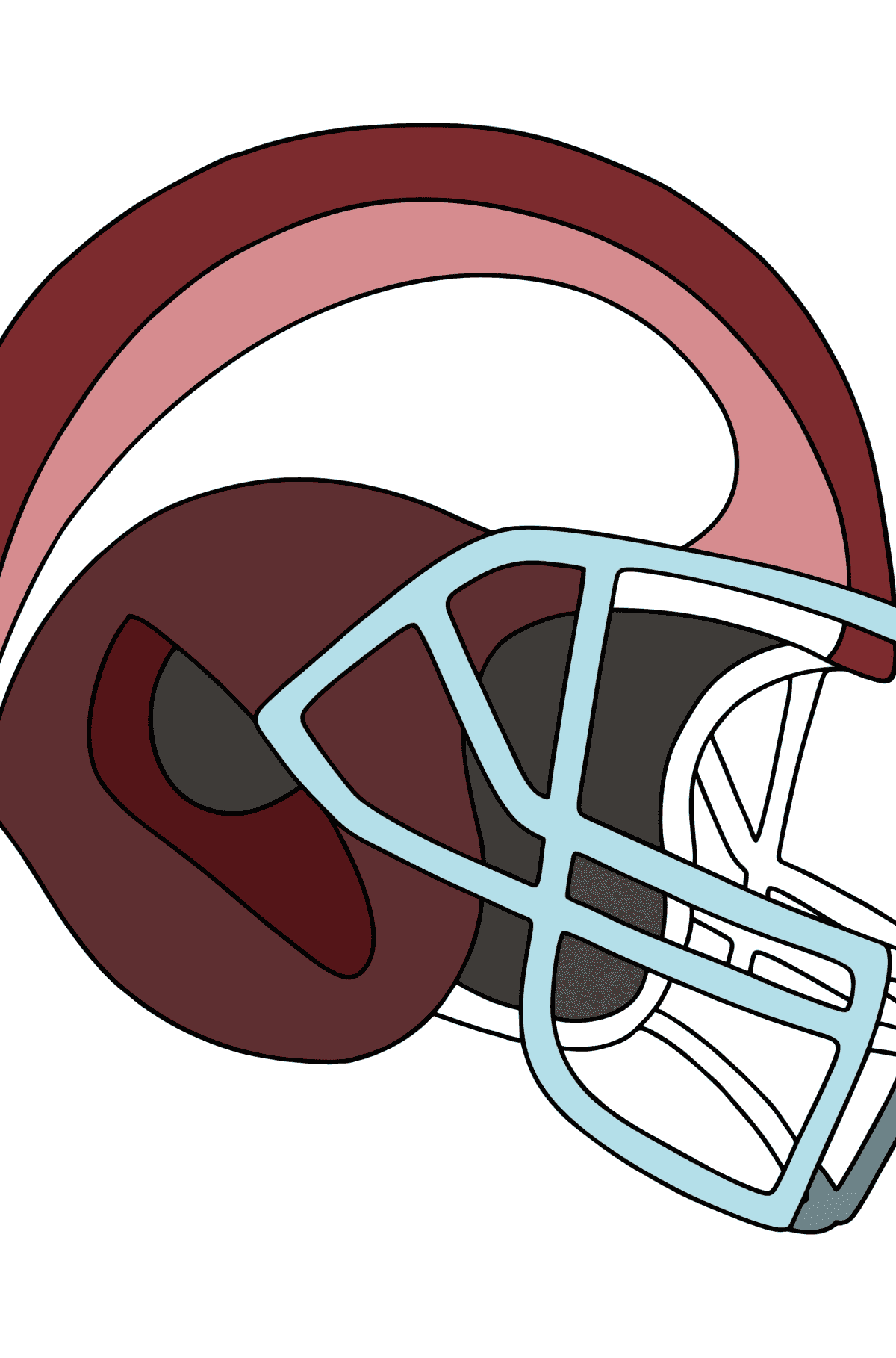 Dibujo Casco de seguridad de la NFL para colorear - Dibujos para Colorear para Niños