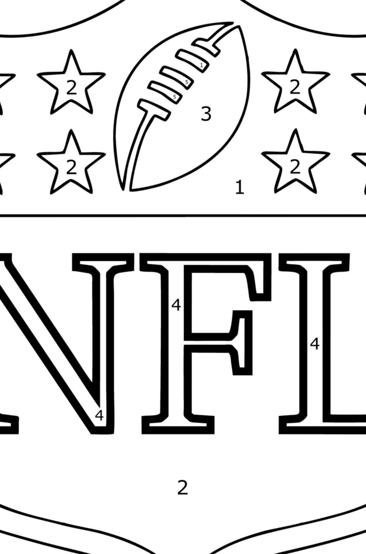 Dibujo Logotipo de la NFL para colorear - Colorear por Números para Niños