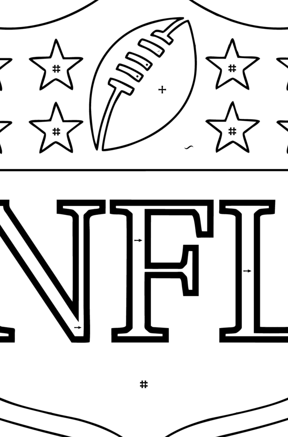 Dibujo Logotipo de la NFL para colorear - Colorear por Símbolos para Niños