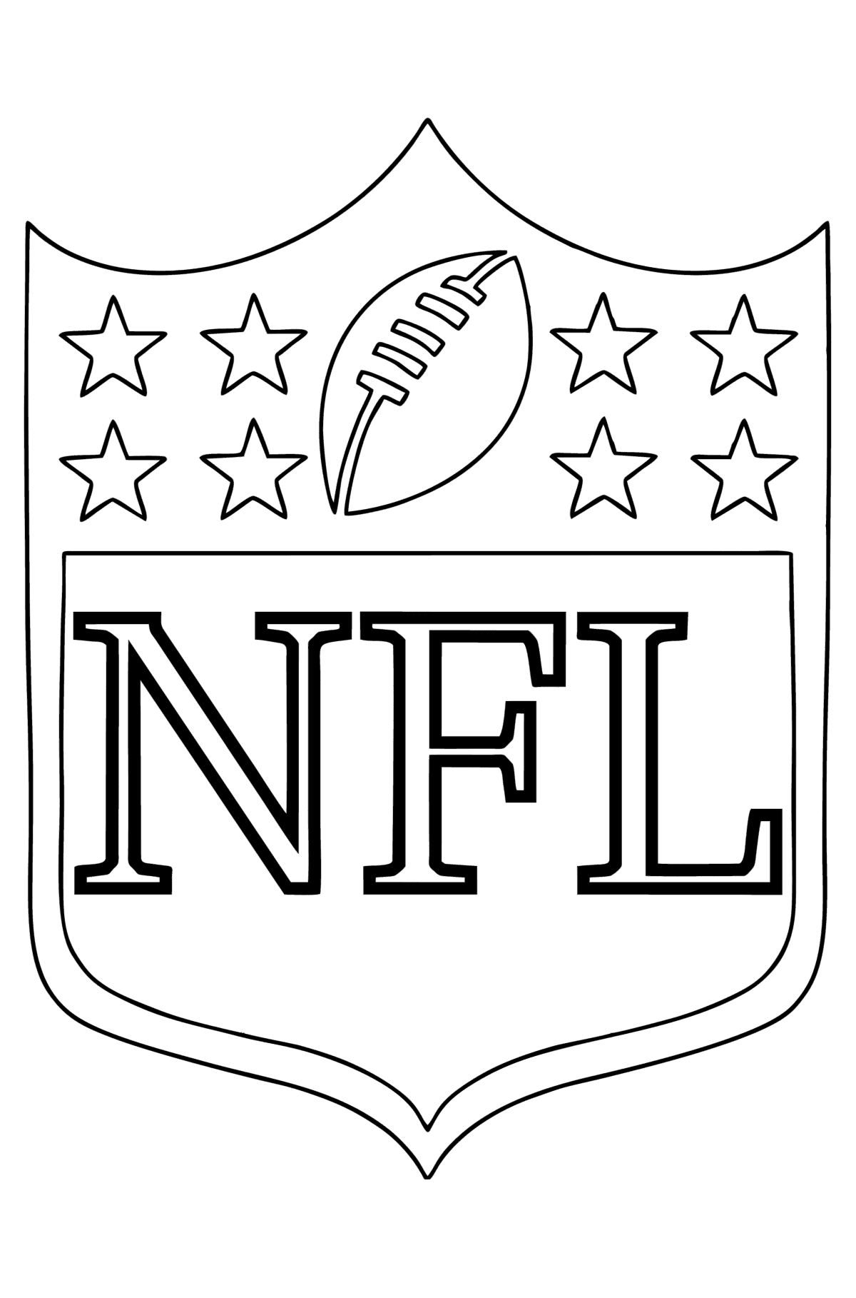 Tegning til fargelegging NFL-logo - Tegninger til fargelegging for barn