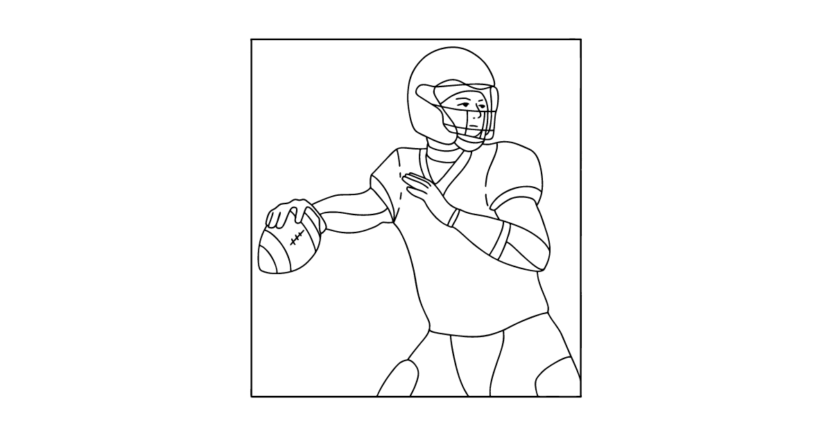 NFL Football player in the game сoloring page ♥ Online