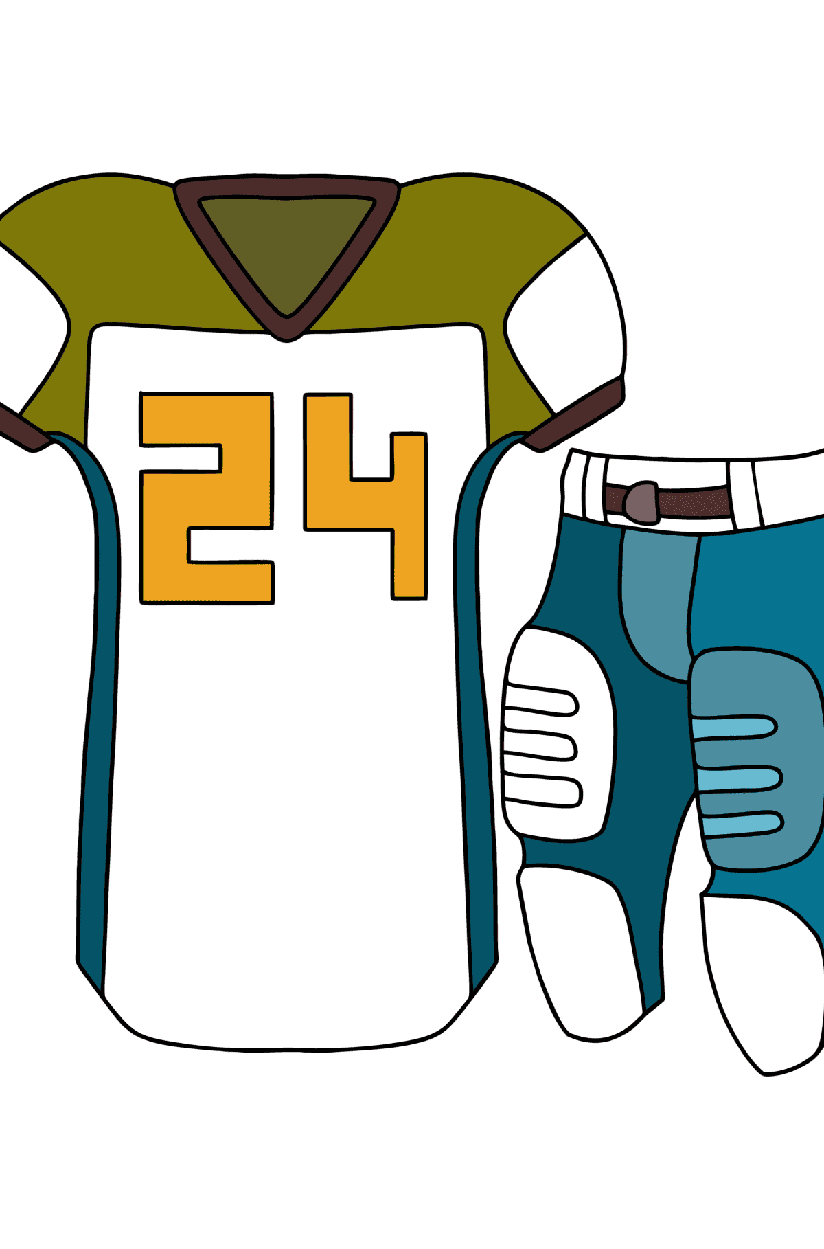 Disegno da colorare Vestito da giocatore di football della NFL - Disegni da colorare per bambini