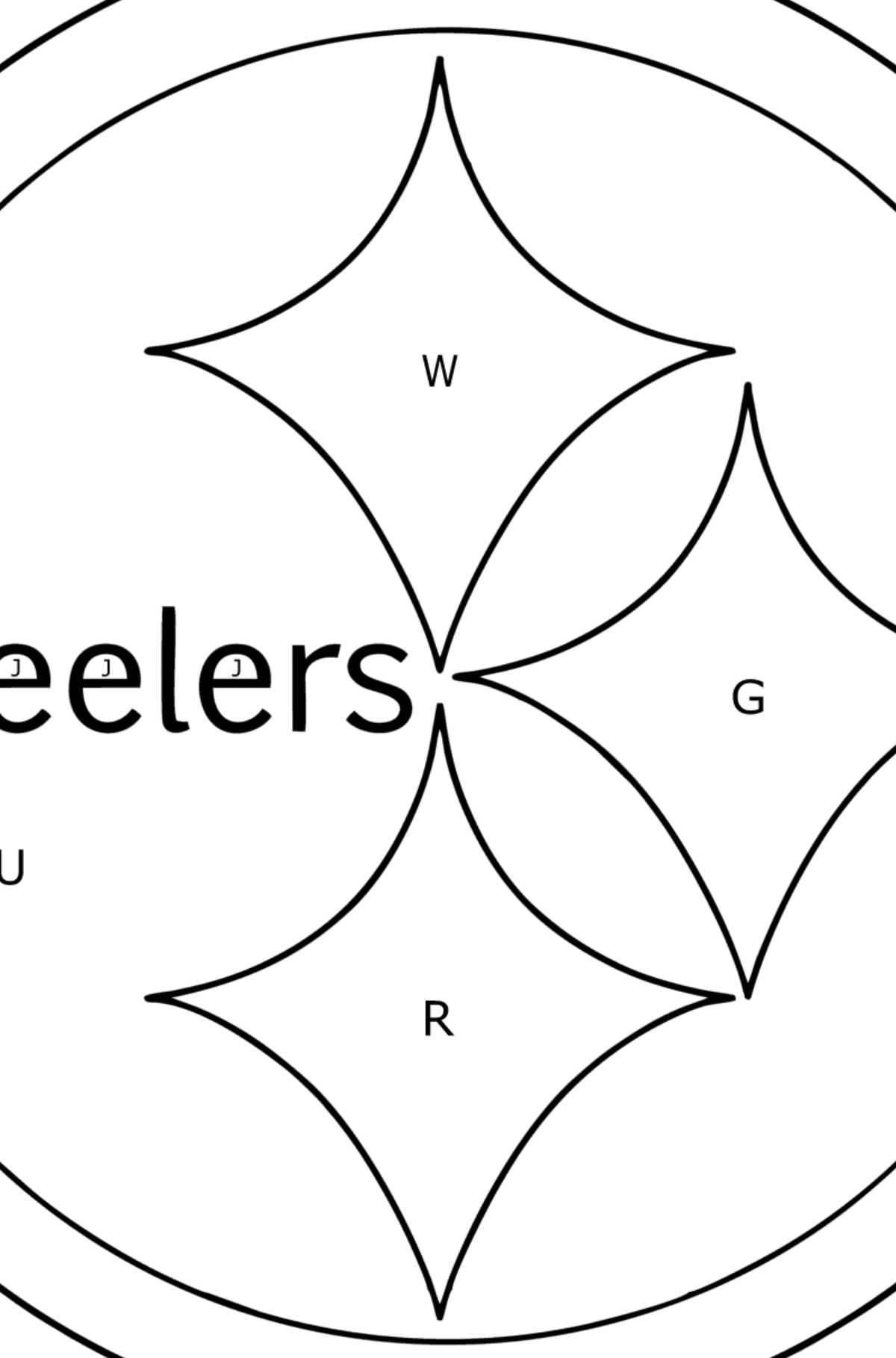 NFL Pittsburgh Steelers сoloring page - Coloring by Letters for Kids