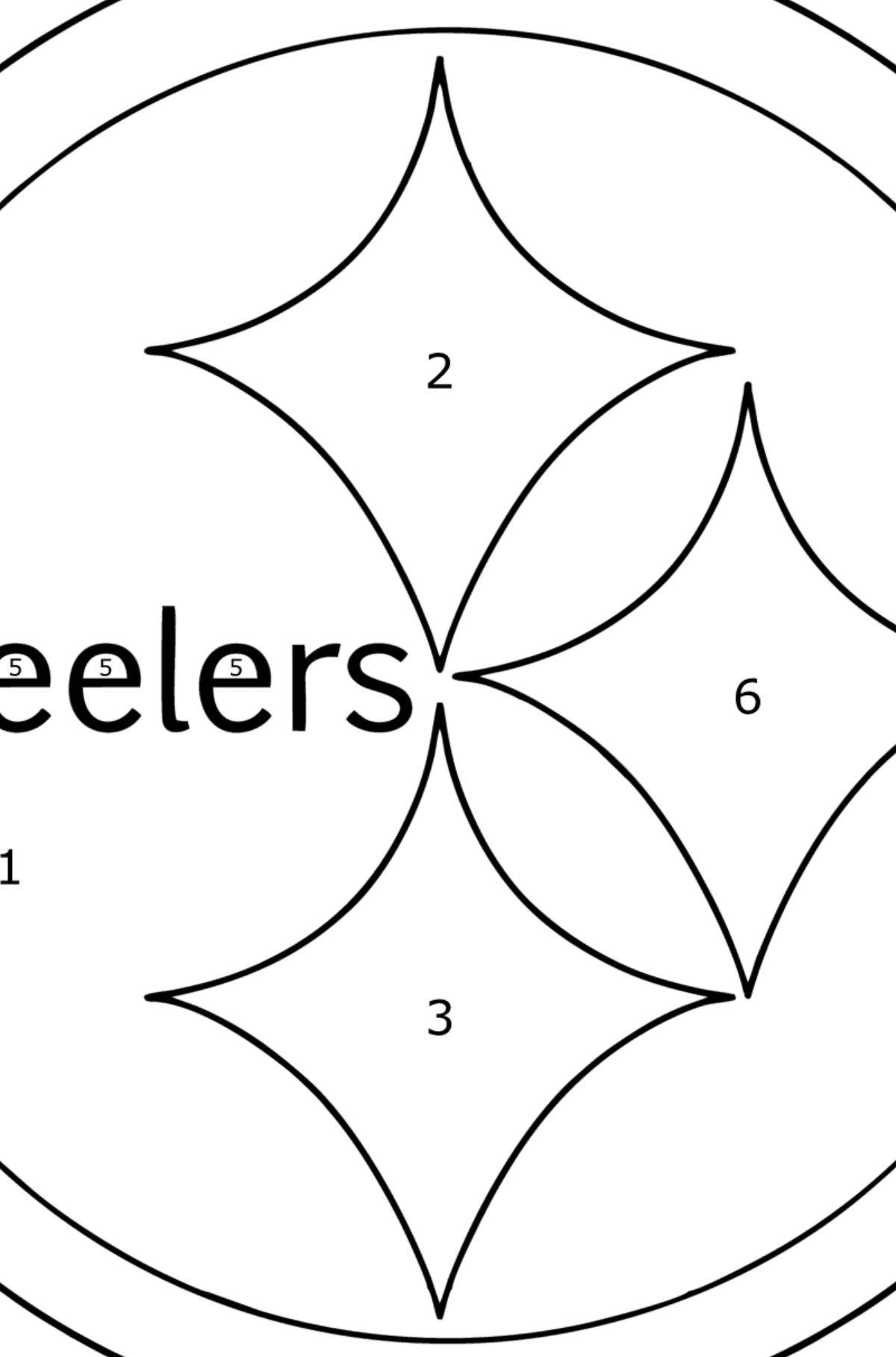 NFL Pittsburgh Steelers сoloring page - Coloring by Numbers for Kids