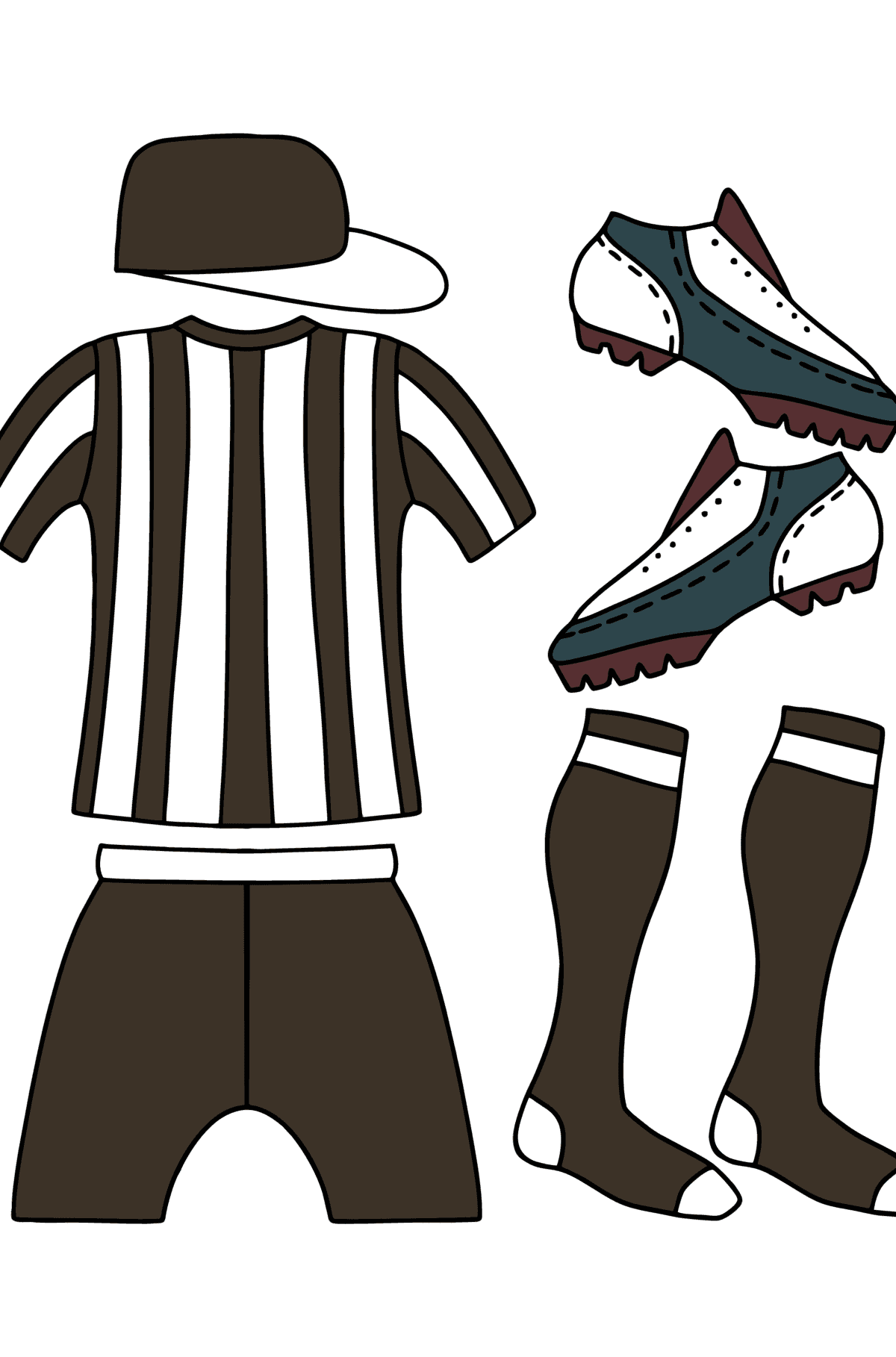 Tegning til farvning Fodbold Referee Uniform - Tegninger til farvelægning for børn