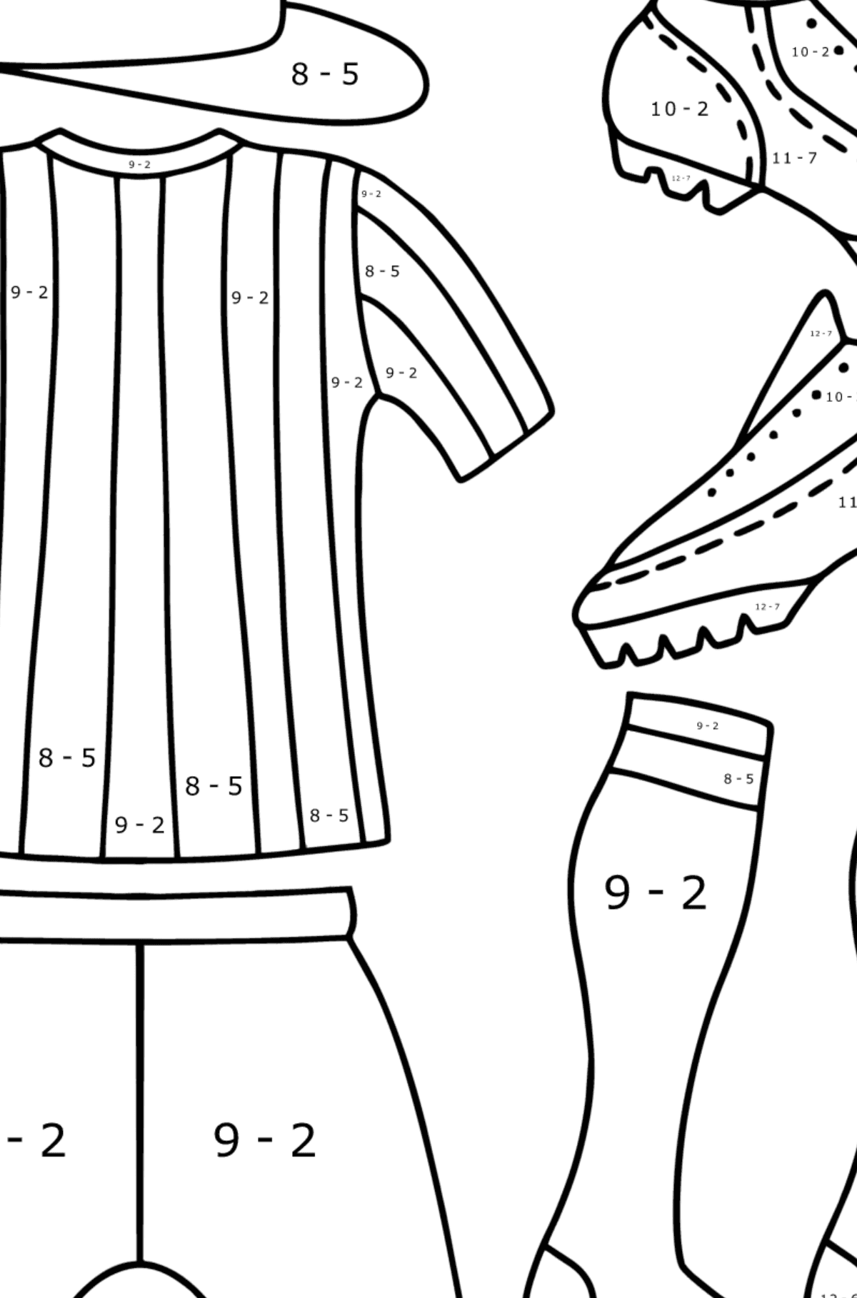 Dibujo Uniforme de árbitro de la UEFA para colorear - Colorear con Matemáticas - Restas para Niños