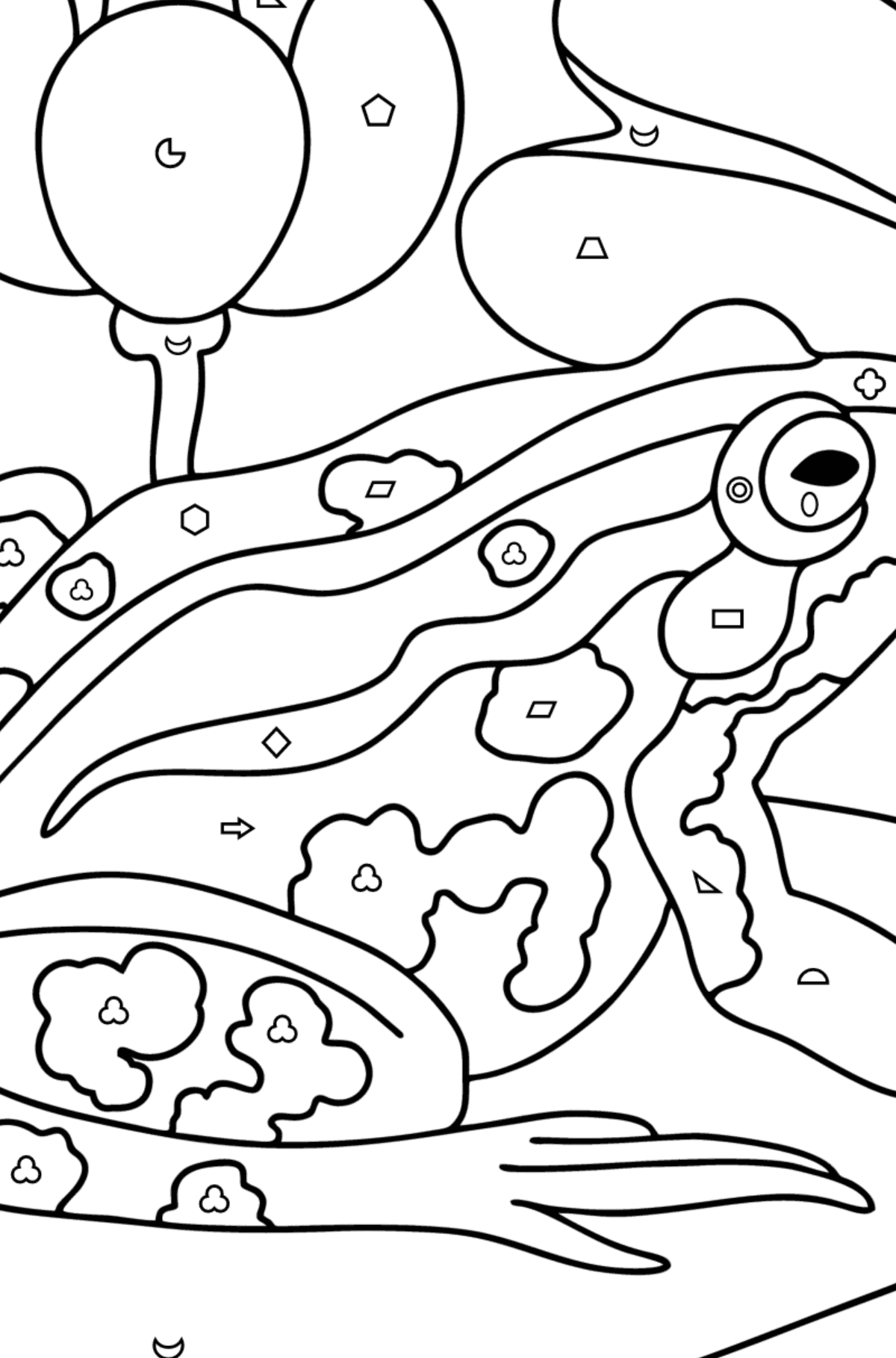Раскраска Лягушка на озере - Картинка высокого качества для Детей