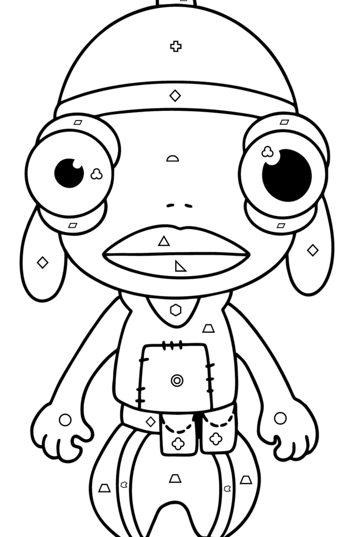 Раскраска Фортнайт Карась (Funko POP Fishstick) - Картинка высокого качества для Детей