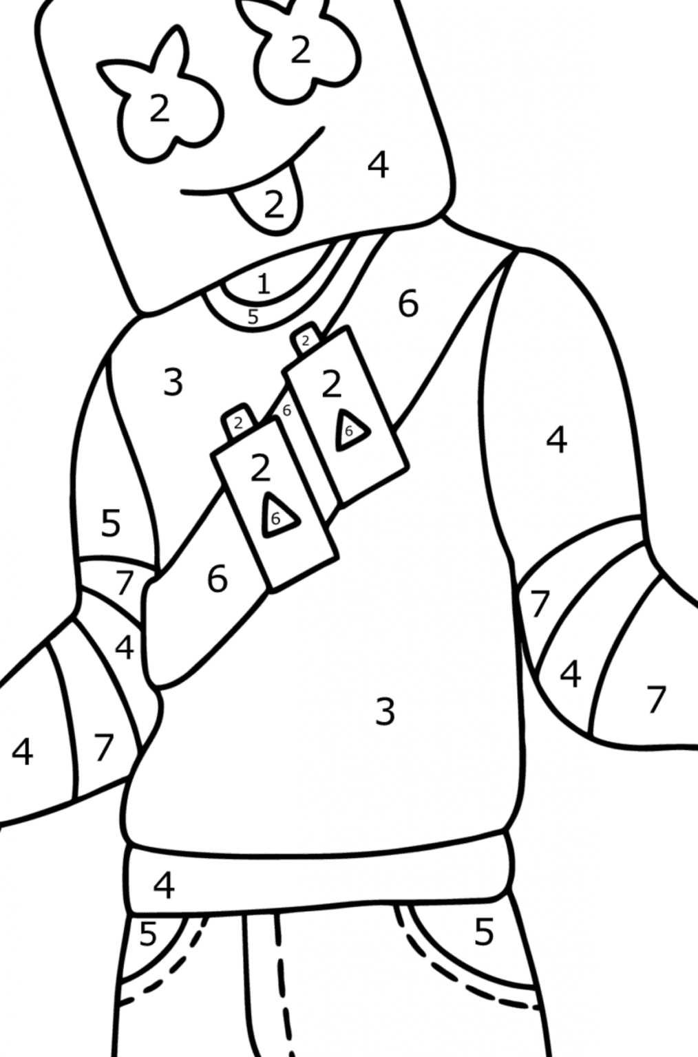 Fortnite Marshmello coloring page ♥ Online and Print for Free!