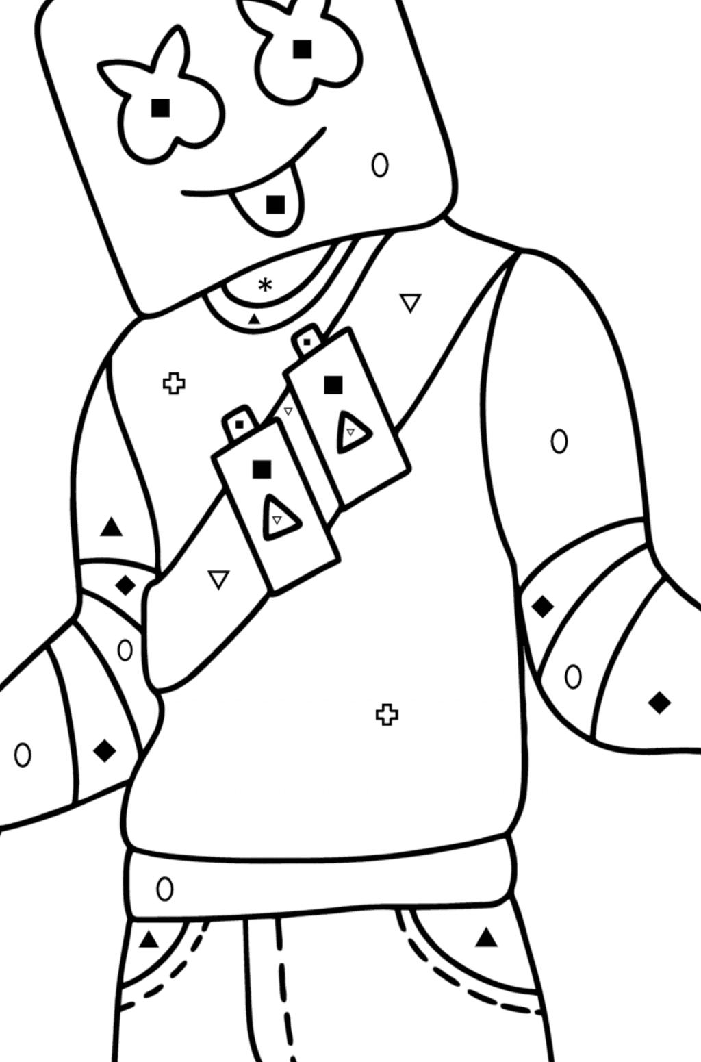 Fortnite Marshmello coloring page ♥ Online and Print for Free!