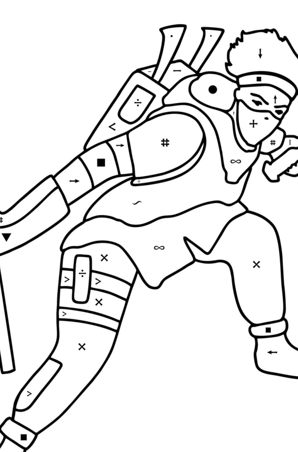 Målarbild Fortnite Ninja gratis | Coloring-for-Kids.com