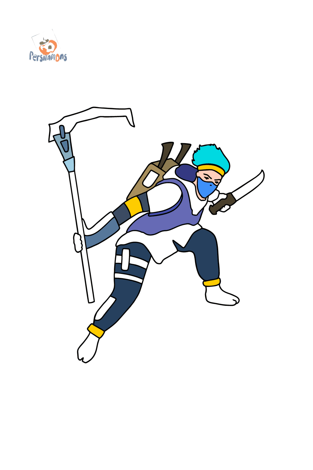 Desenho de Ninja de Fortnite para colorir