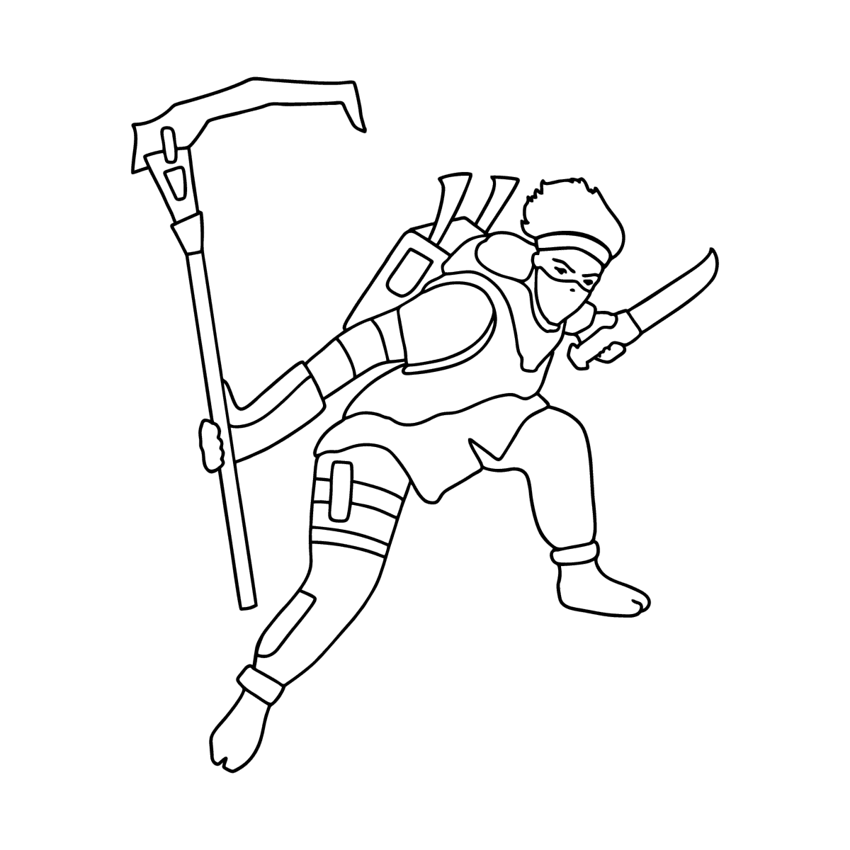 Desenho de Ninja de Fortnite para colorir