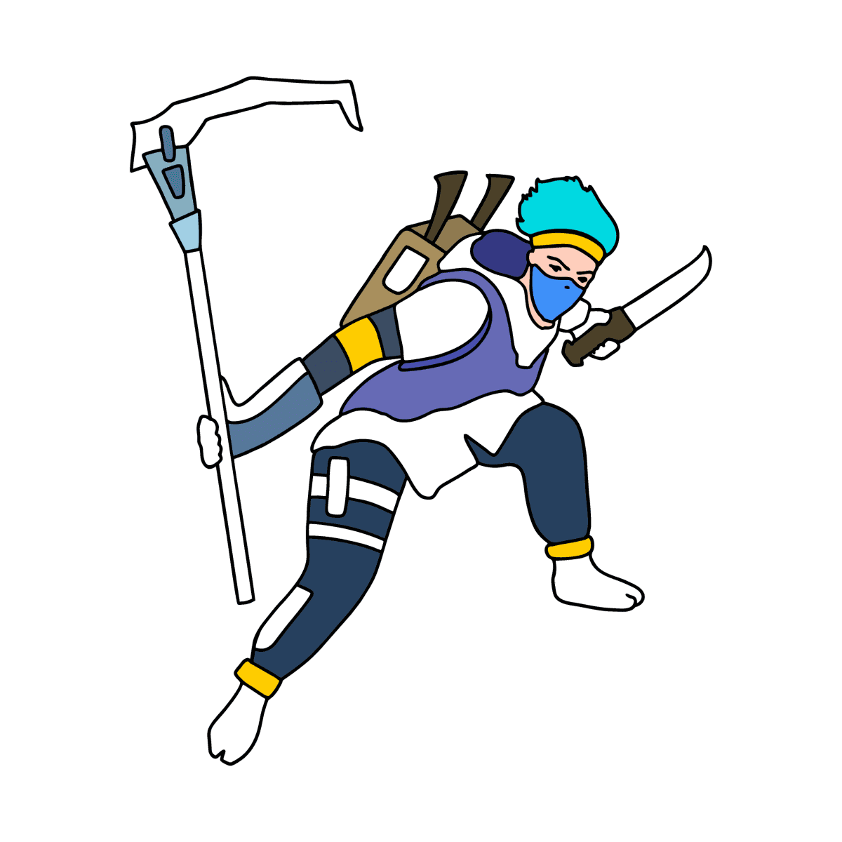 Desenho de Ninja de Fortnite para colorir