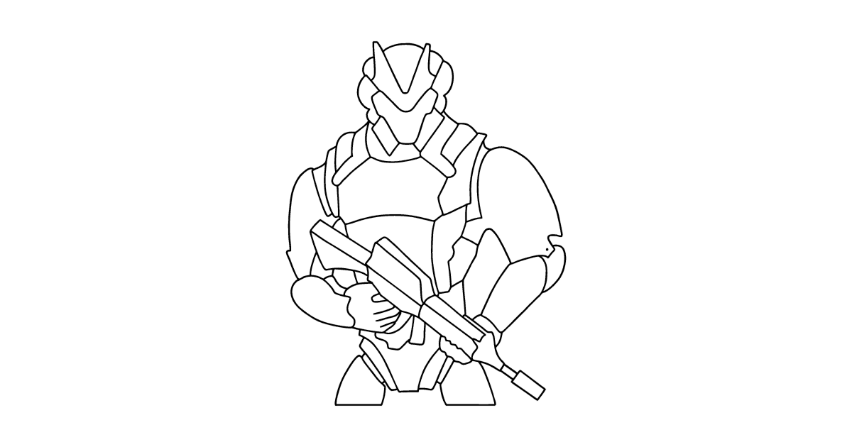 Desen de colorat Fortnite Omega