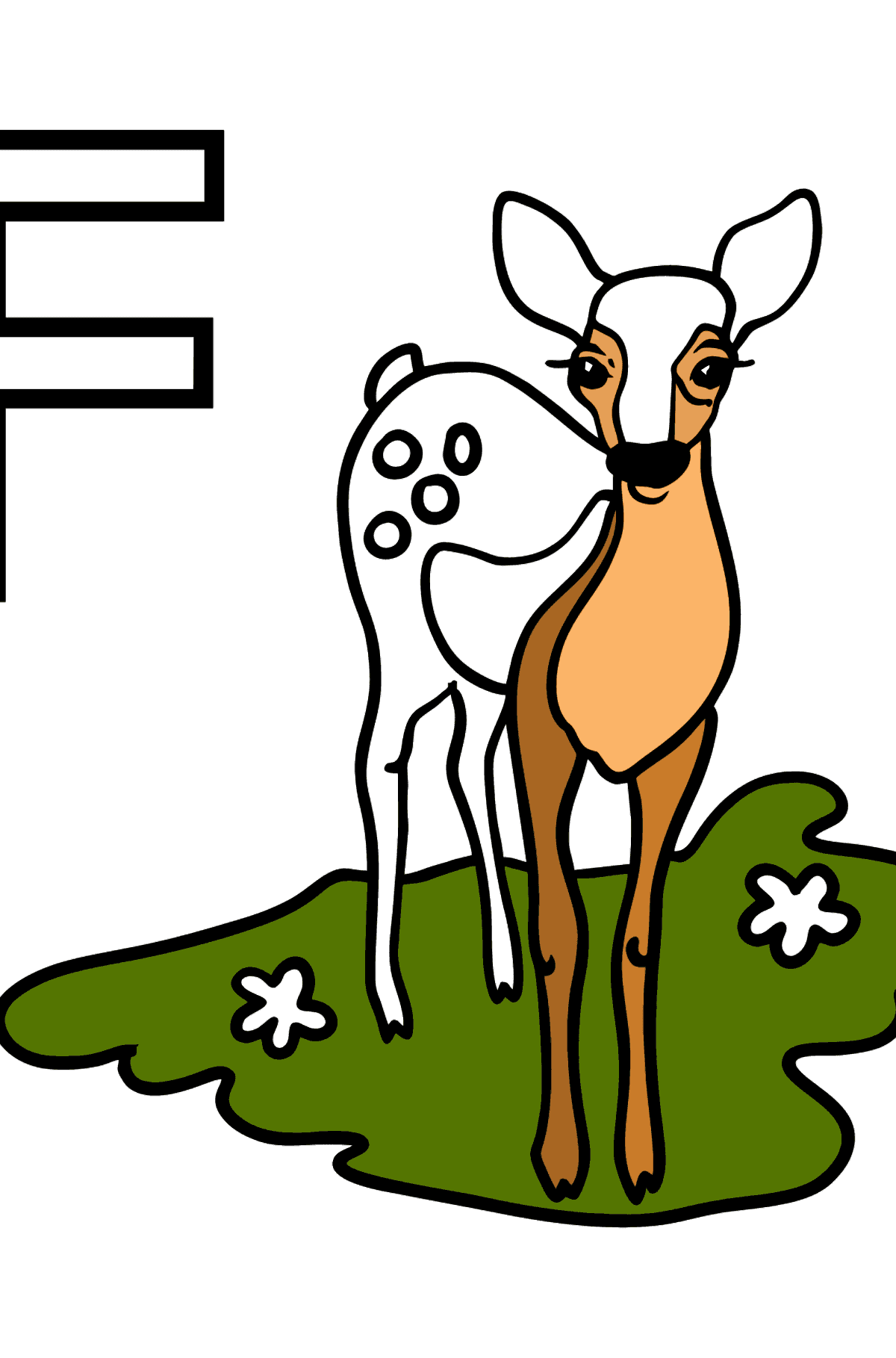 French Letter F coloring pages - FAON - Coloring Pages for Kids