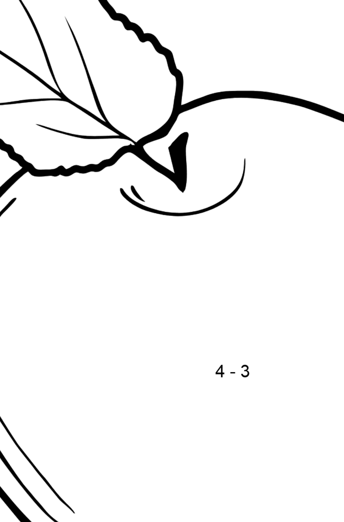 Apple coloring page - Math Coloring - Subtraction for Kids