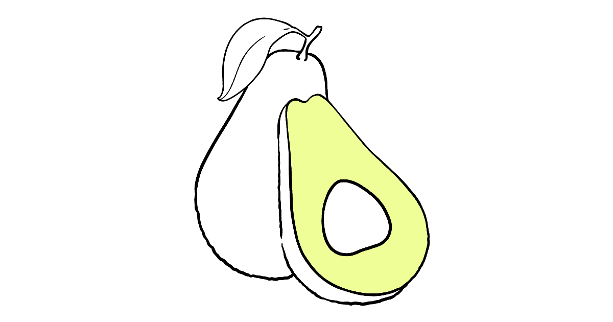 Desen de colorat avocado gustos ♥ Online și Imprimați Gratuit!