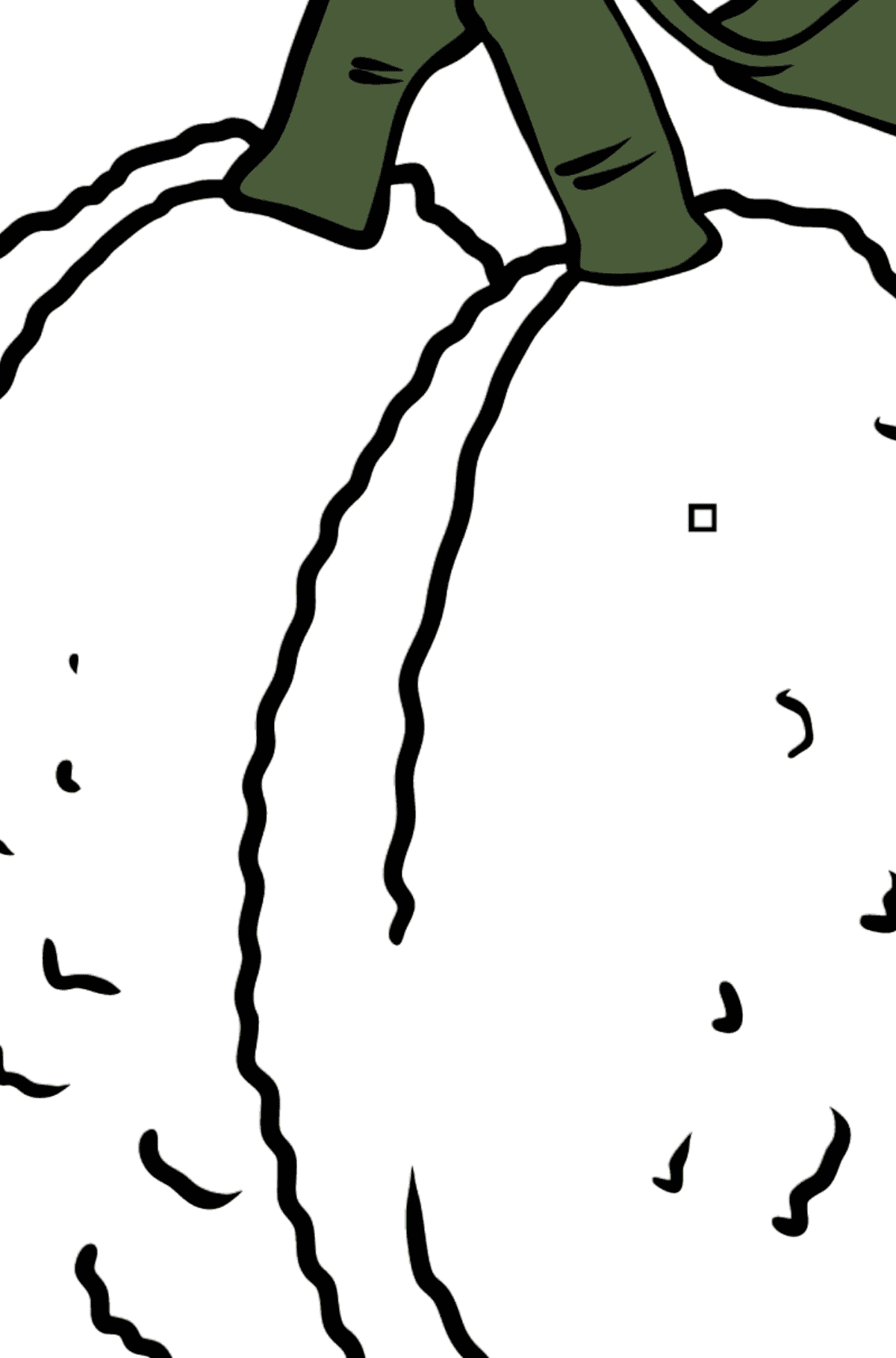 Dibujo de Fruta del pan para colorear - Colorear por Símbolos para Niños