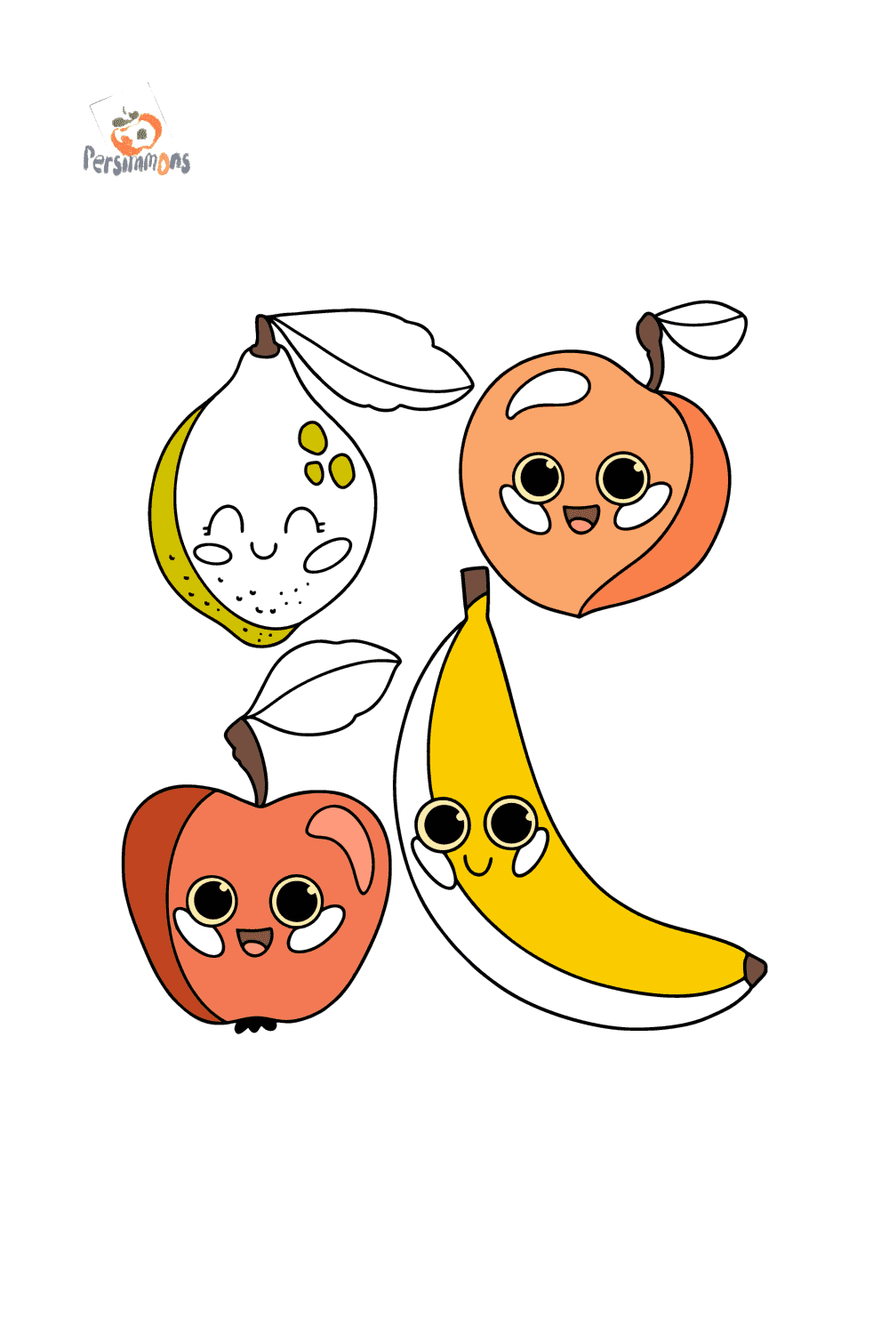 Coloring Pages | Quince Fruit Drawing for Kids