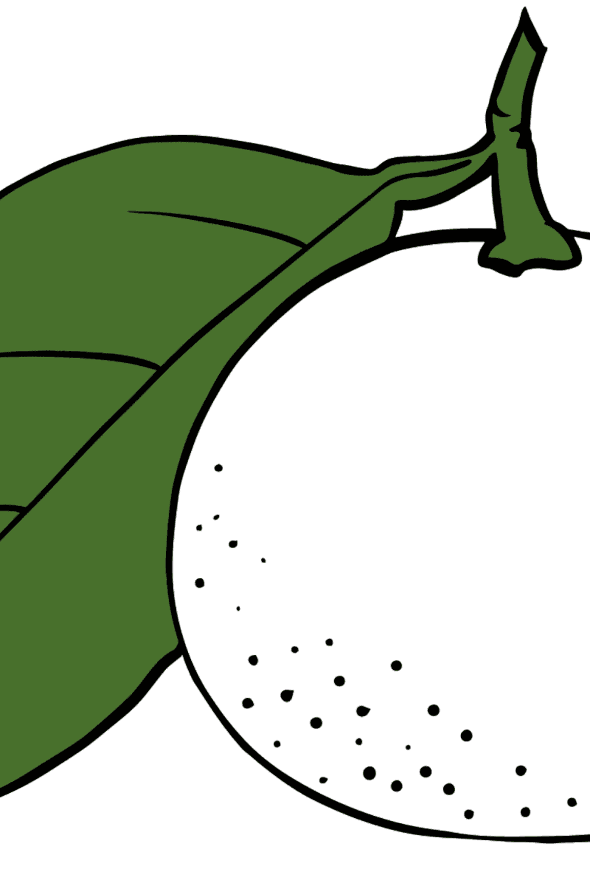 Dibujo de Mandarina cítrica para colorear - Colorear por Números para Niños