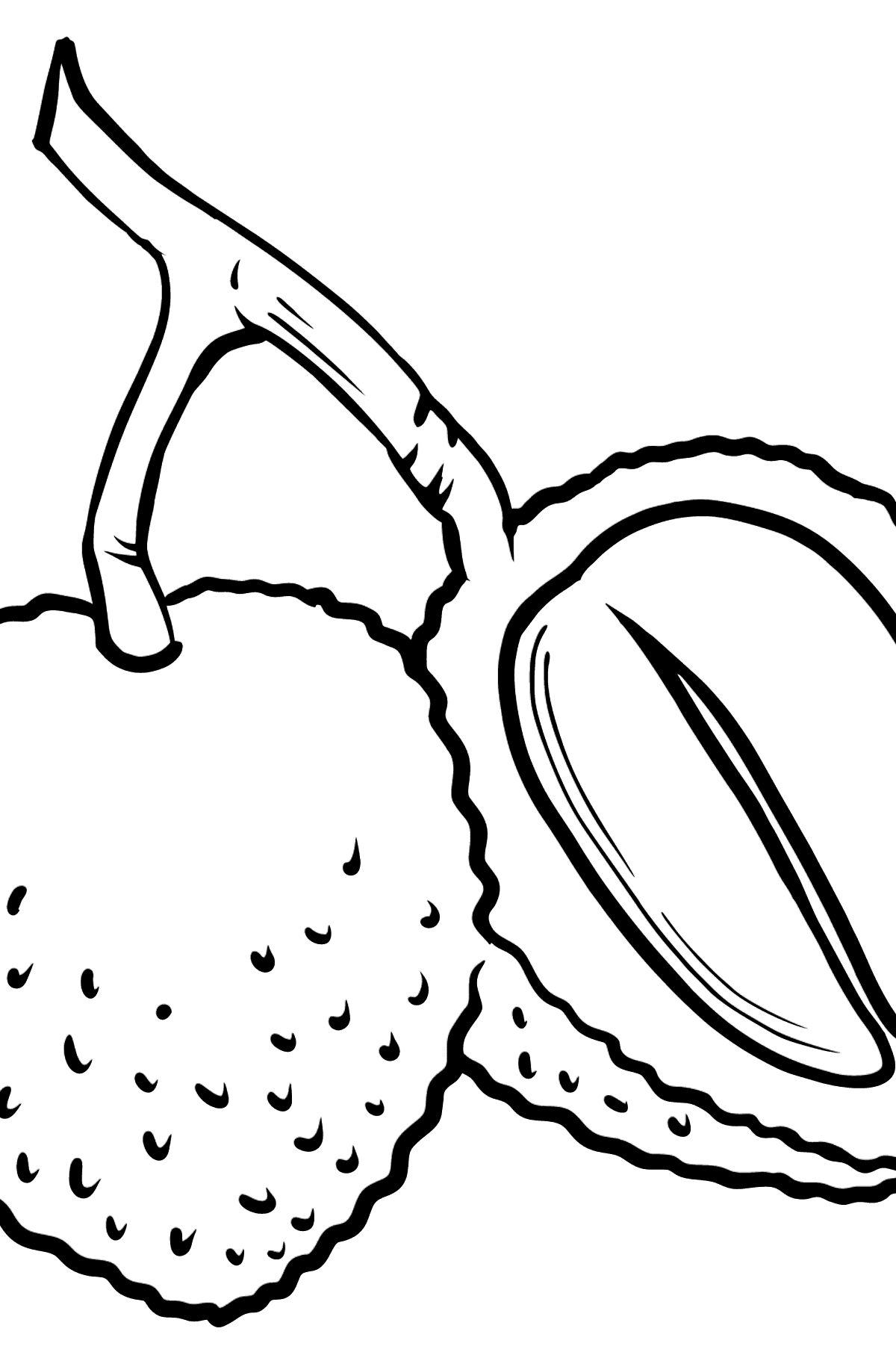 Tegning til farvning durian - Tegninger til farvelægning for børn