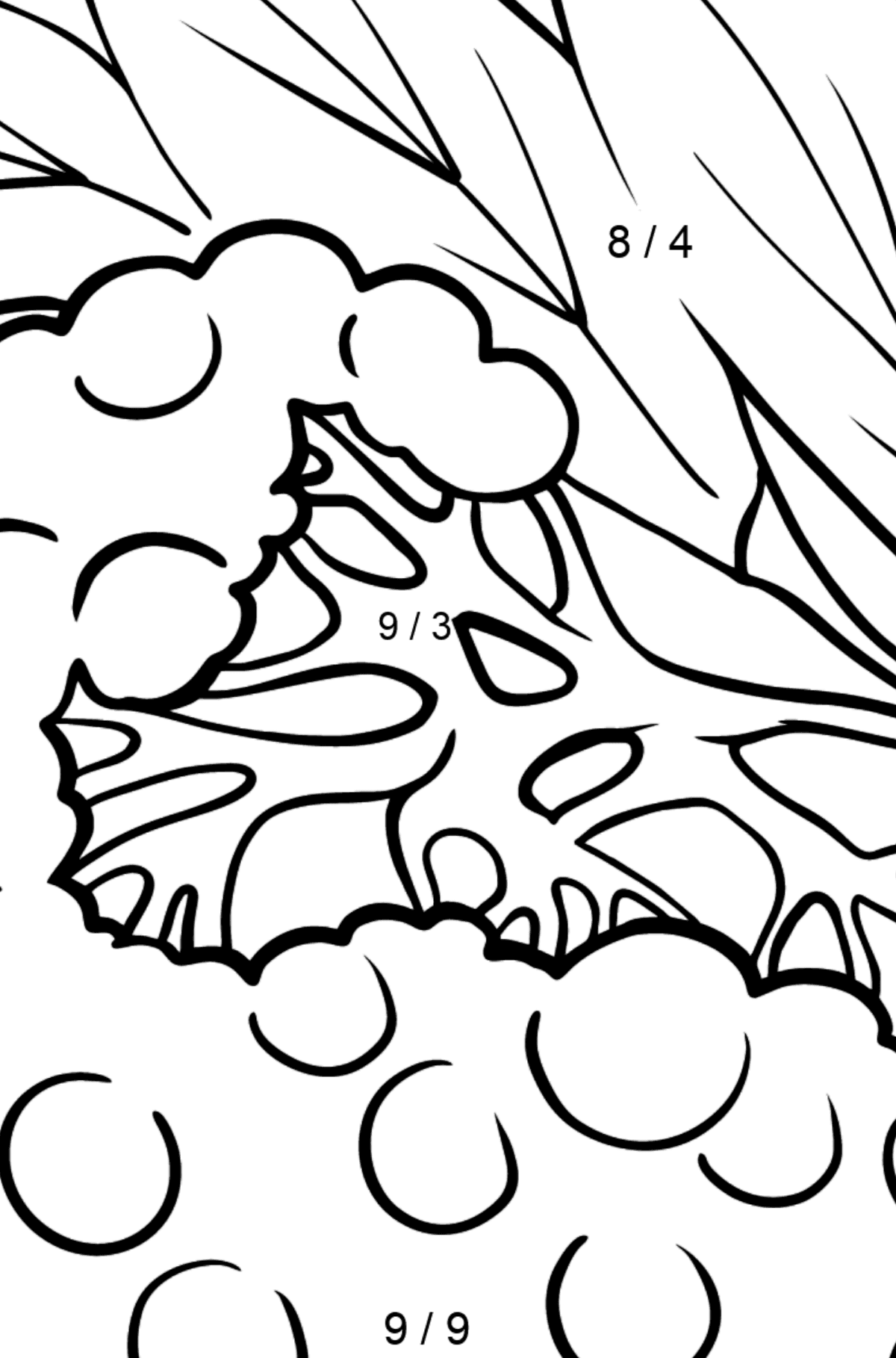 Elderberry coloring page - Math Coloring - Division for Kids