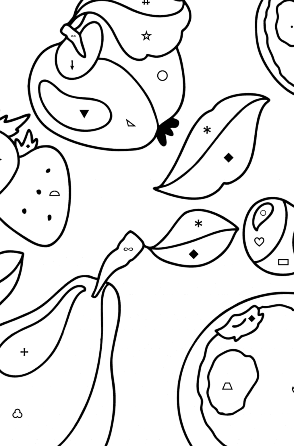 Fruit Set oloring Page For Kids Online And Print For Free fruit-set-oloring-page-for-kids-online-and-print-for-free
