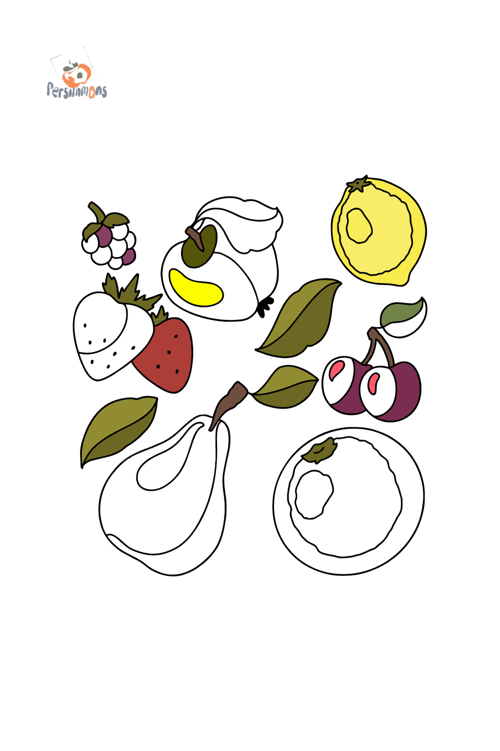 coloriages de nectarines