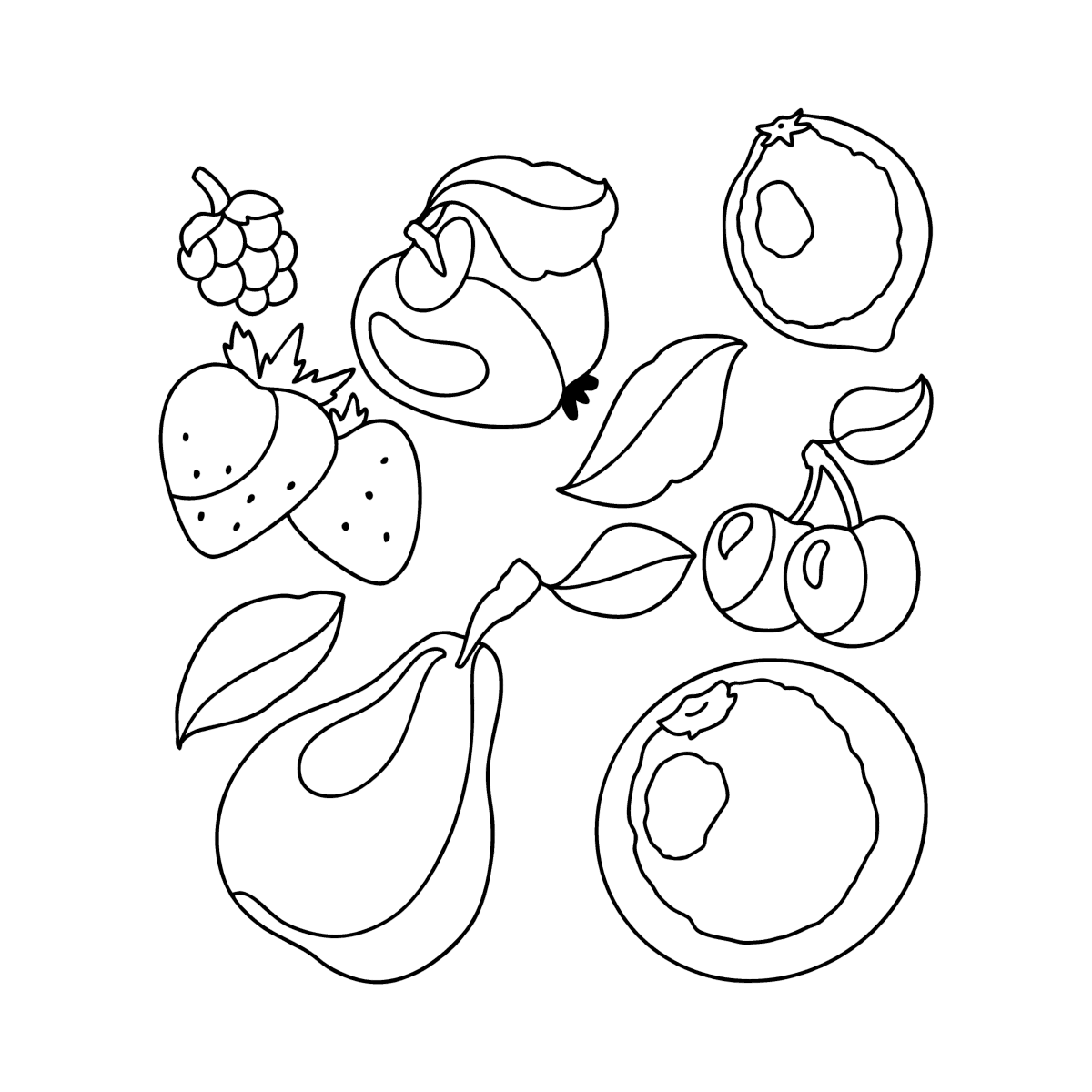 Desenhos de Frutas para Imprimir e Colorir  Fruit coloring pages, Free  kids coloring pages, Coloring pages
